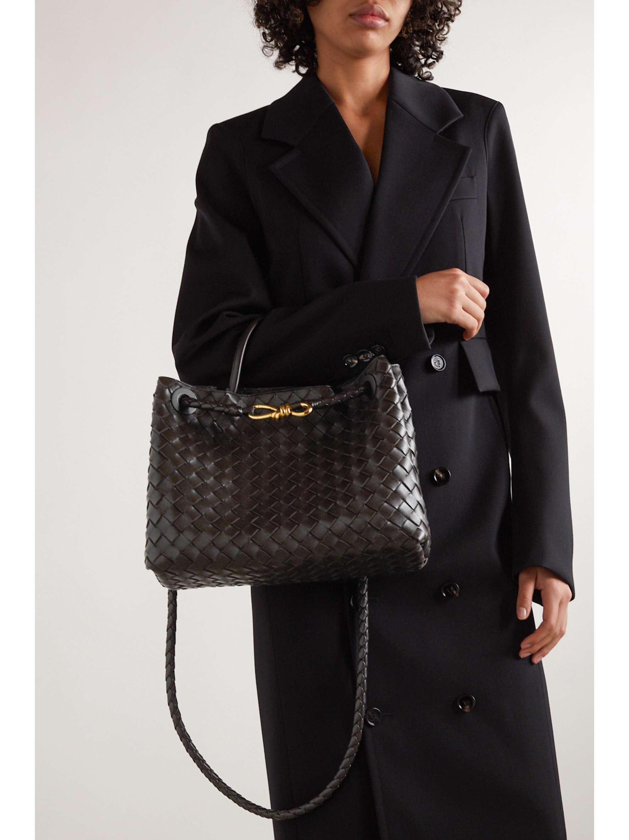 BOTTEGA VENETA Andiamo embellished intrecciato leather tote | NET-A-PORTER