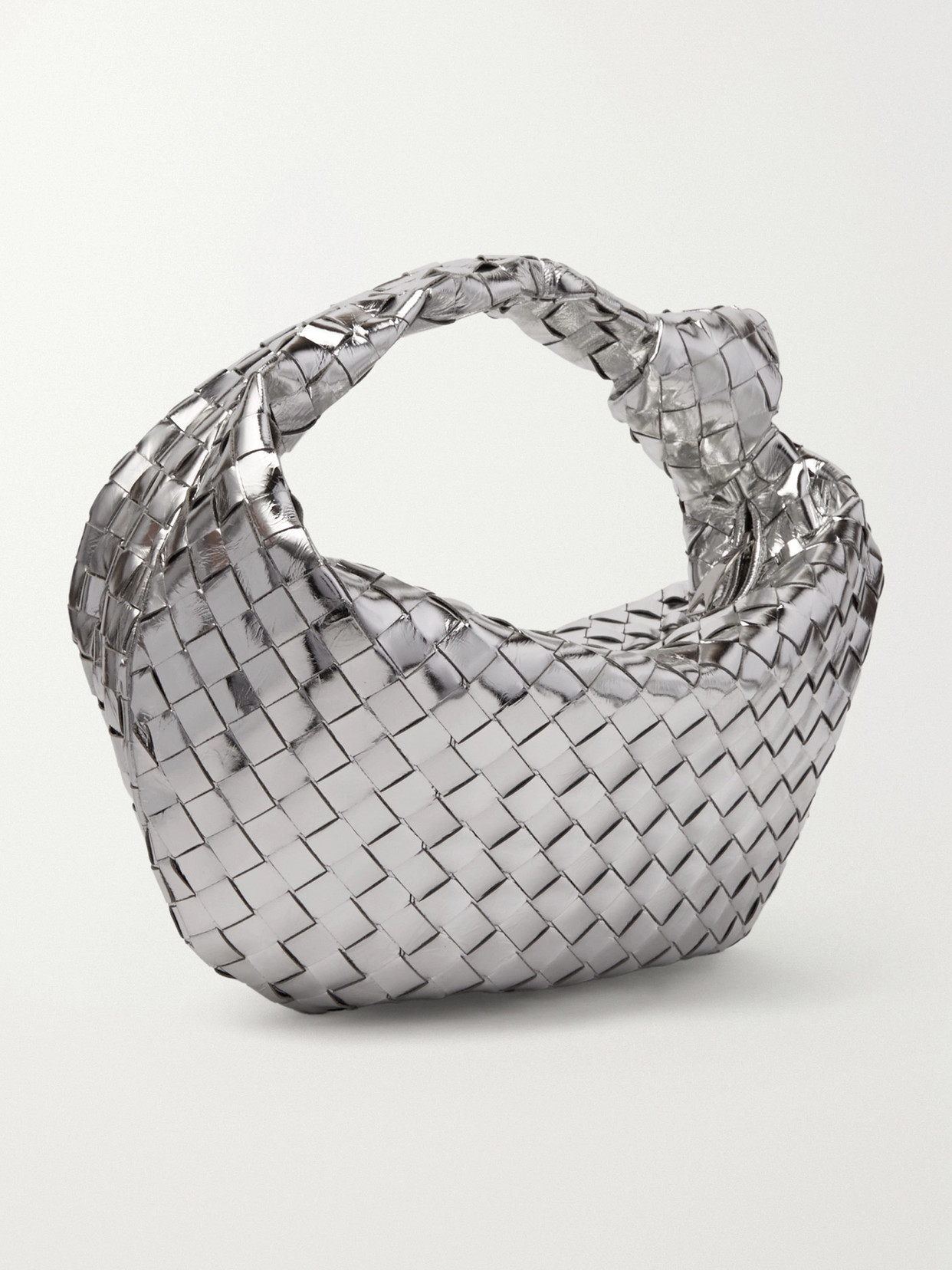 Jodie Teen Intrecciato Mirrored-Leather Tote