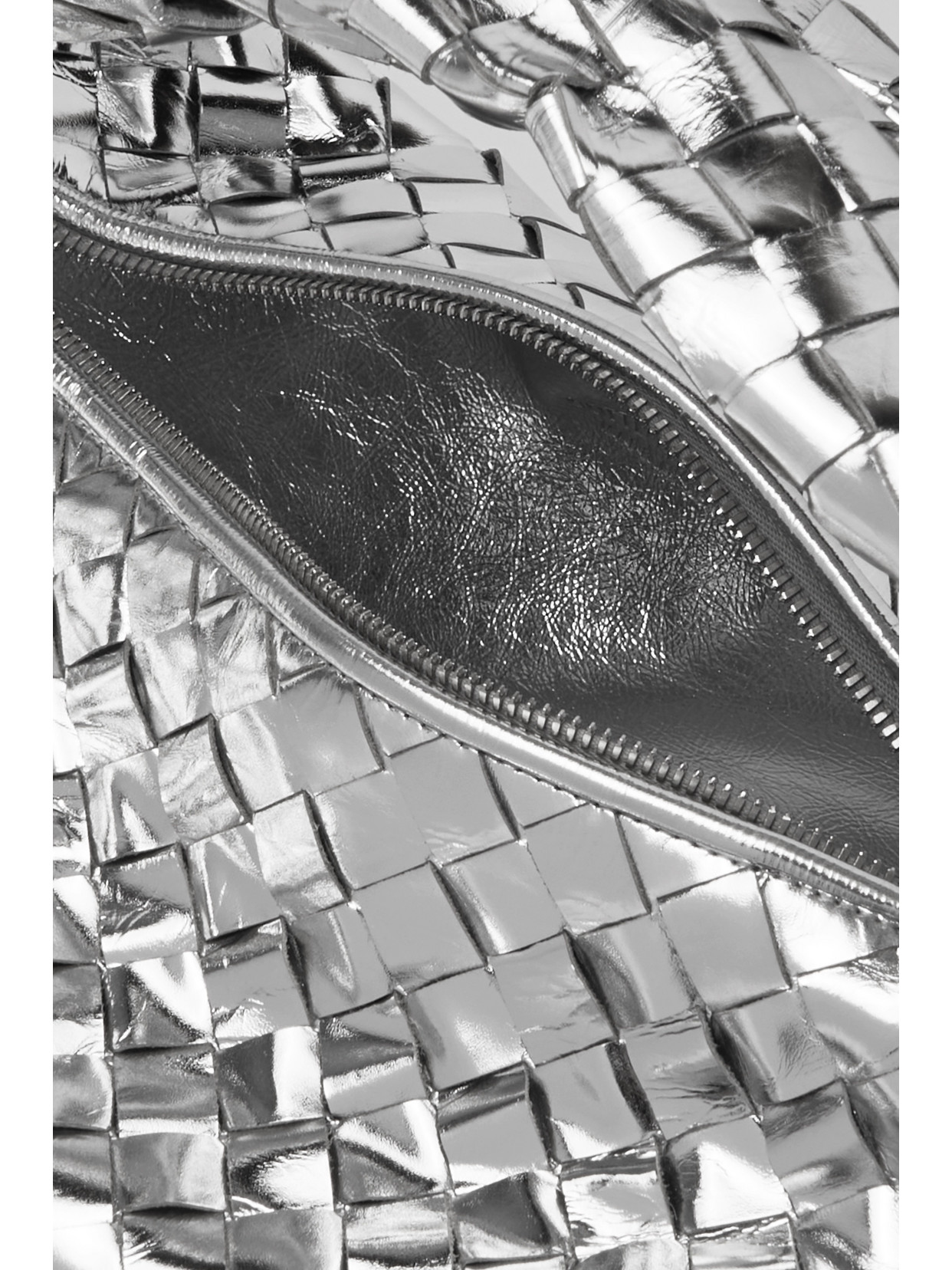 Jodie Teen Intrecciato Mirrored-Leather Tote