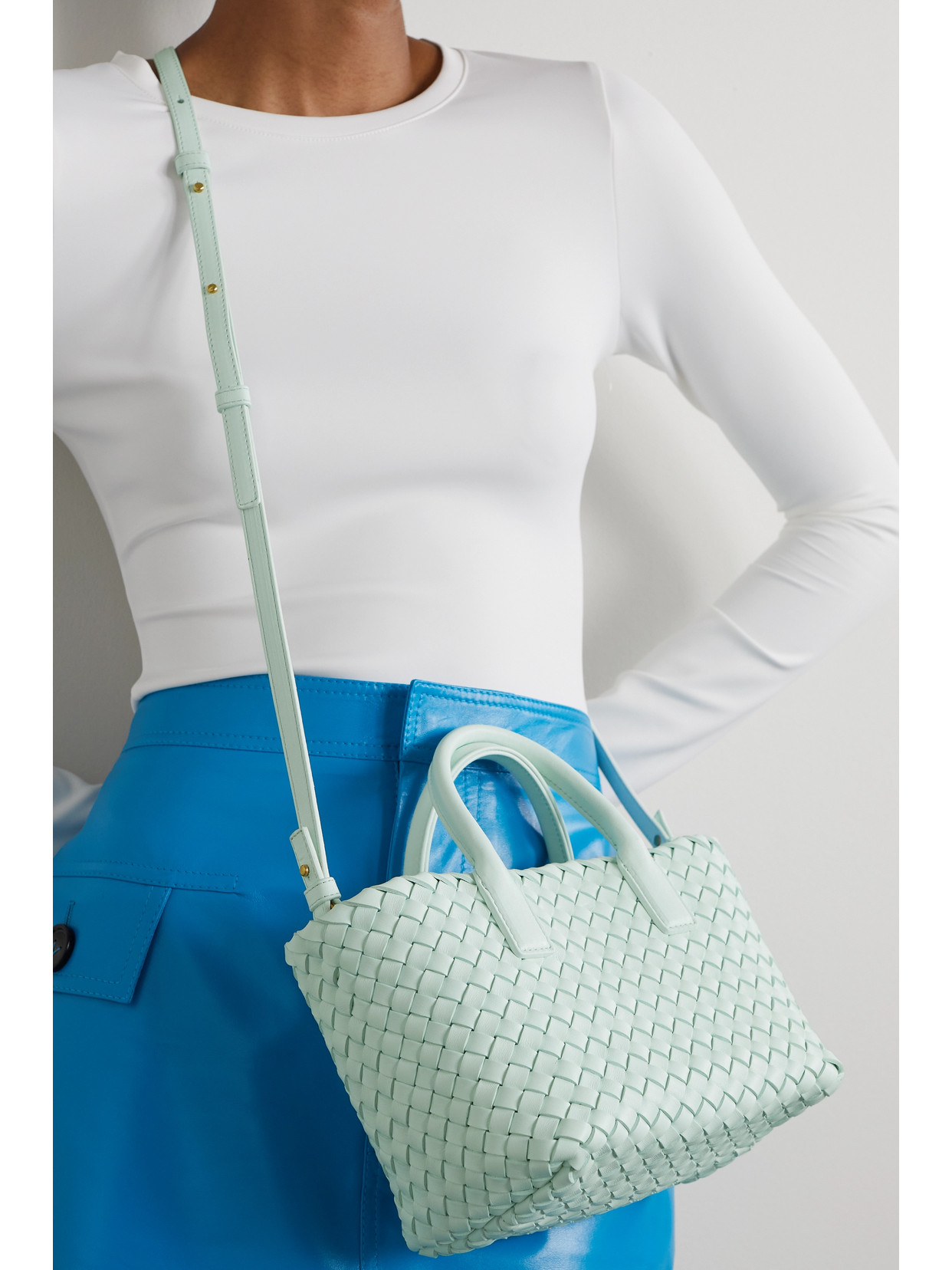 Cabat Mini Intrecciato Leather Tote
