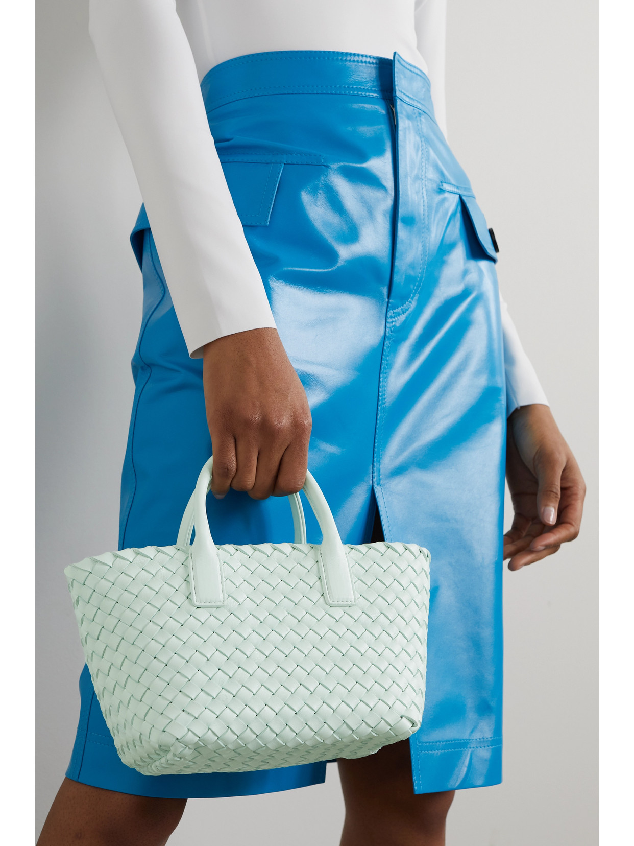 Cabat Mini Intrecciato Leather Tote