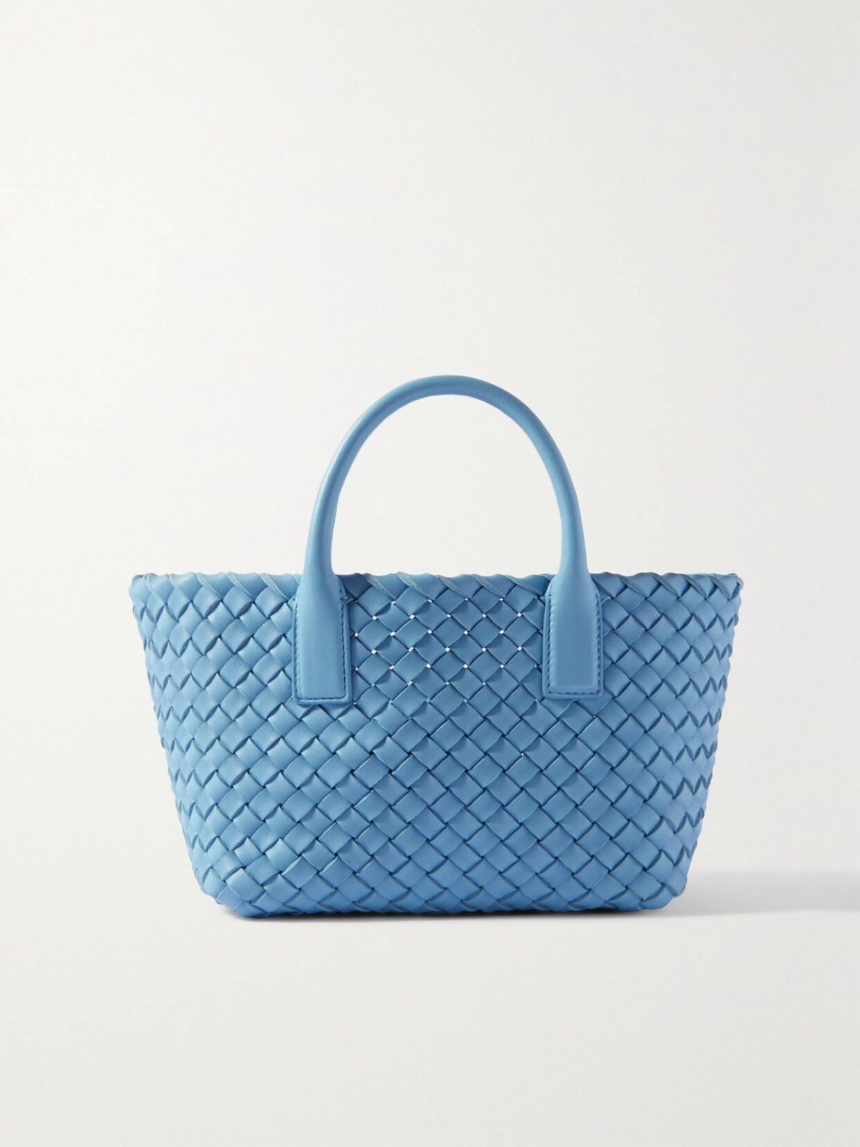 Shop Bottega Veneta Cabat Mini Intrecciato Leather Tote In Blue