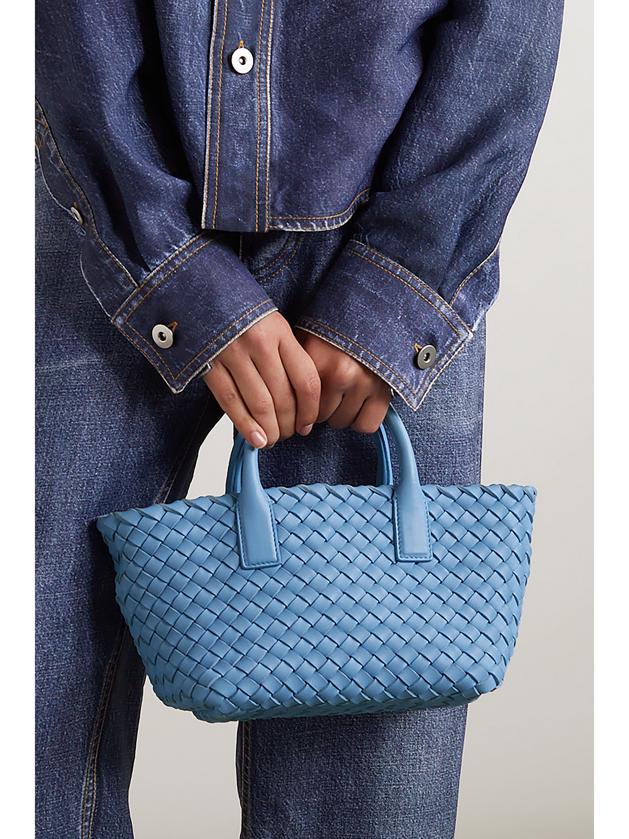 Cabat Mini Intrecciato Leather Tote