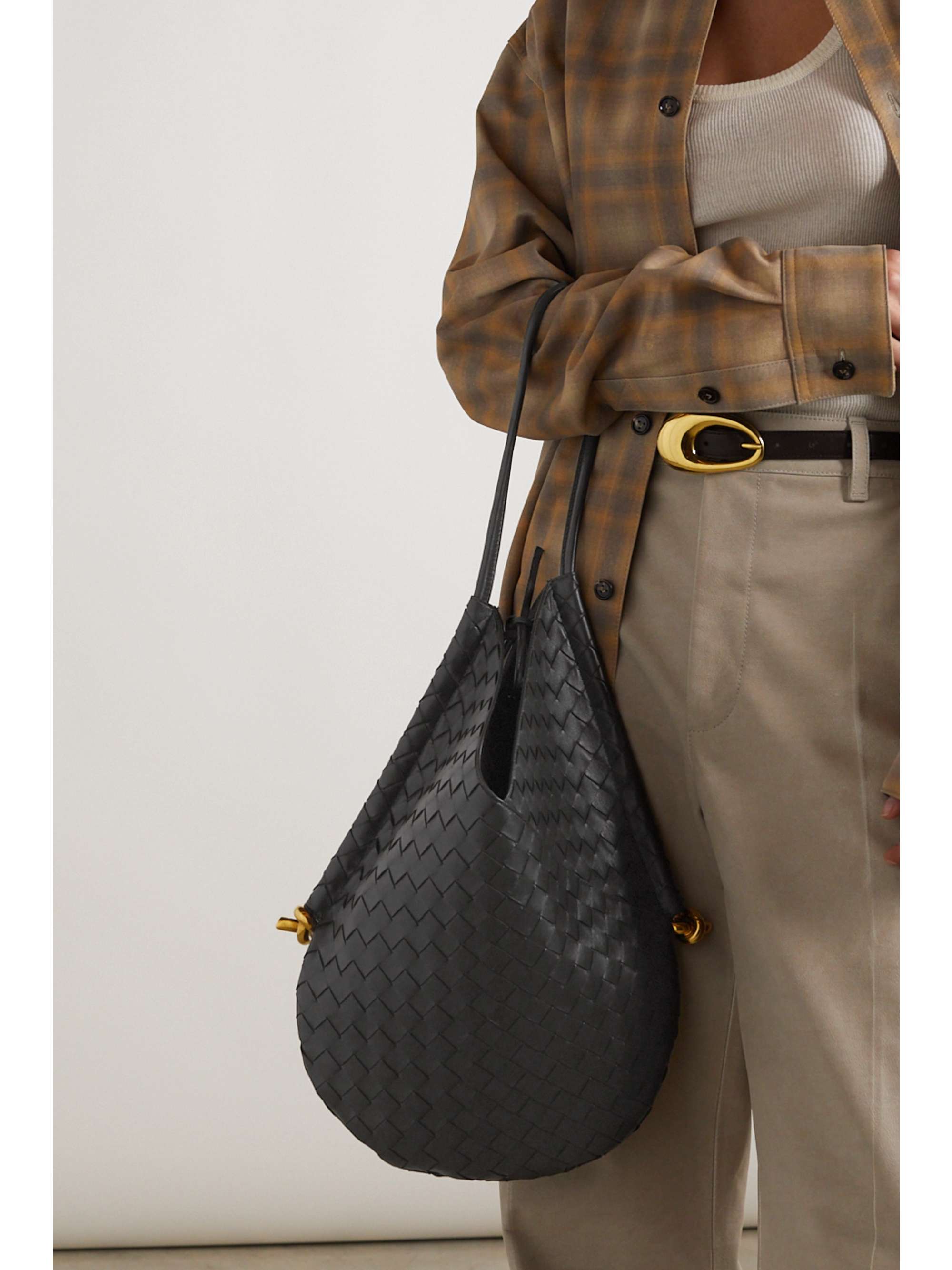 BOTTEGA Intrecciato embellished leather shoulder bag NETAPORTER