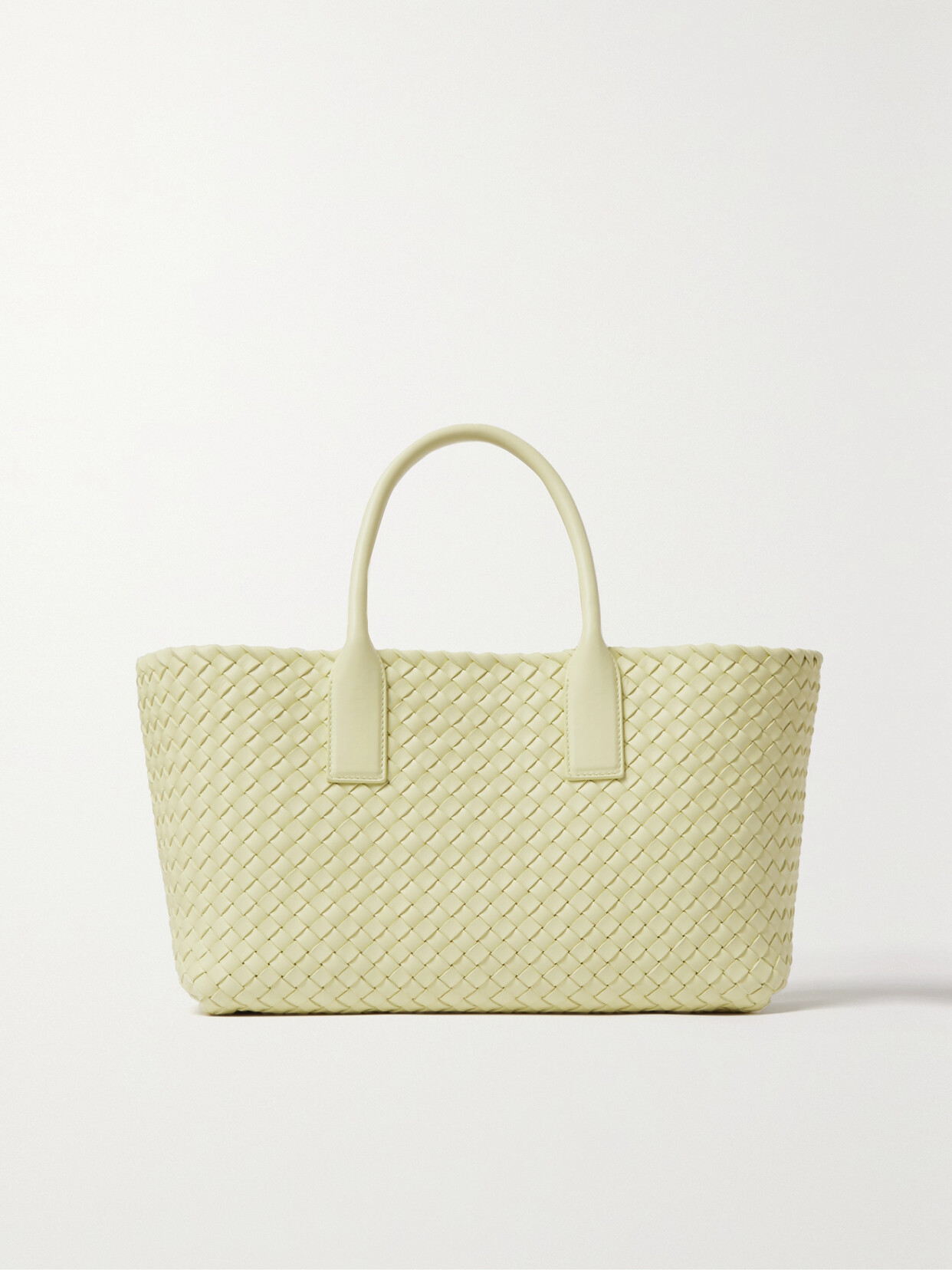 Shop Bottega Veneta Cabat Intrecciato Leather Tote In Cream