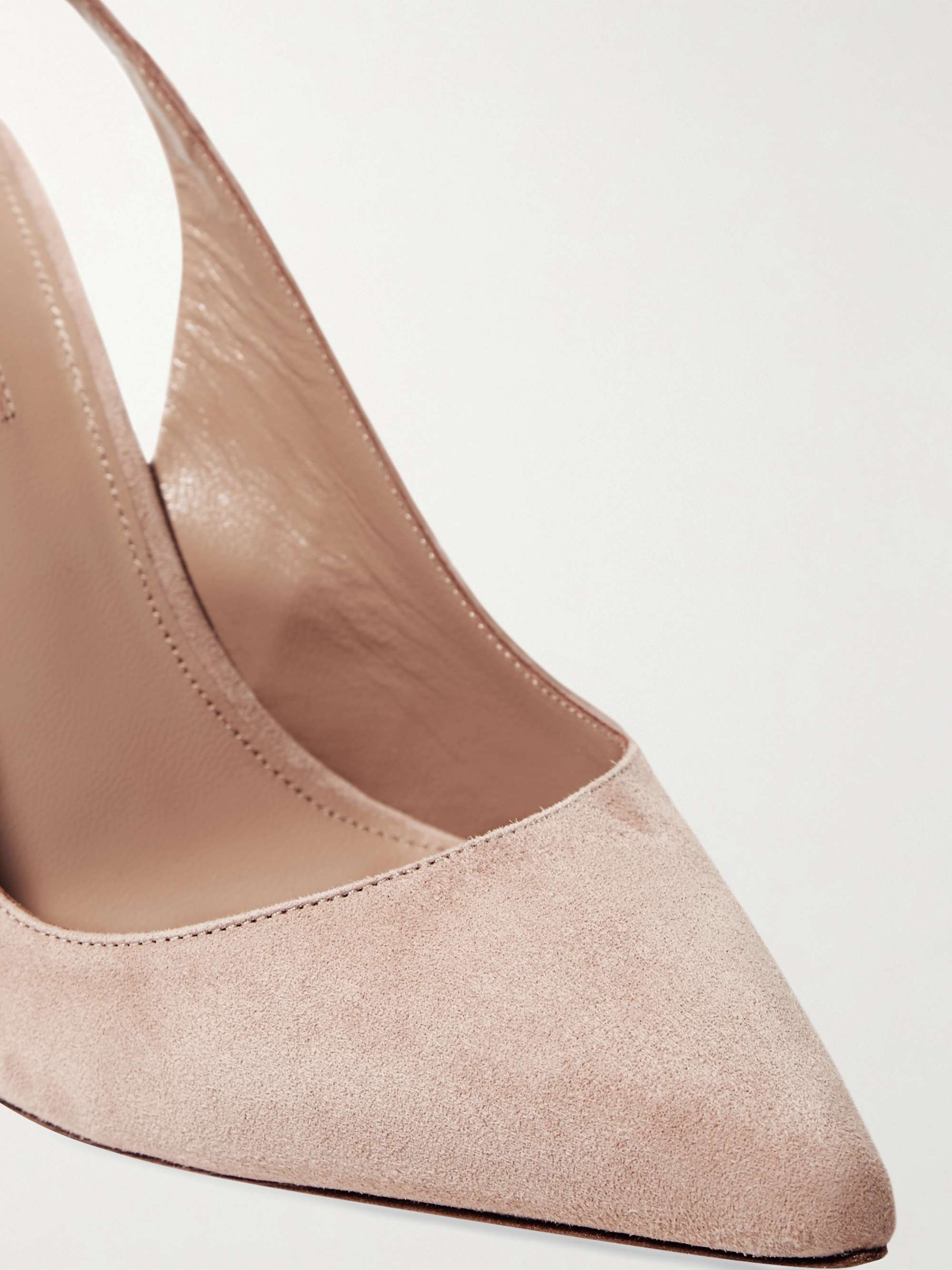 AQUAZZURA Bow Tie 105 suede pumps | NET-A-PORTER