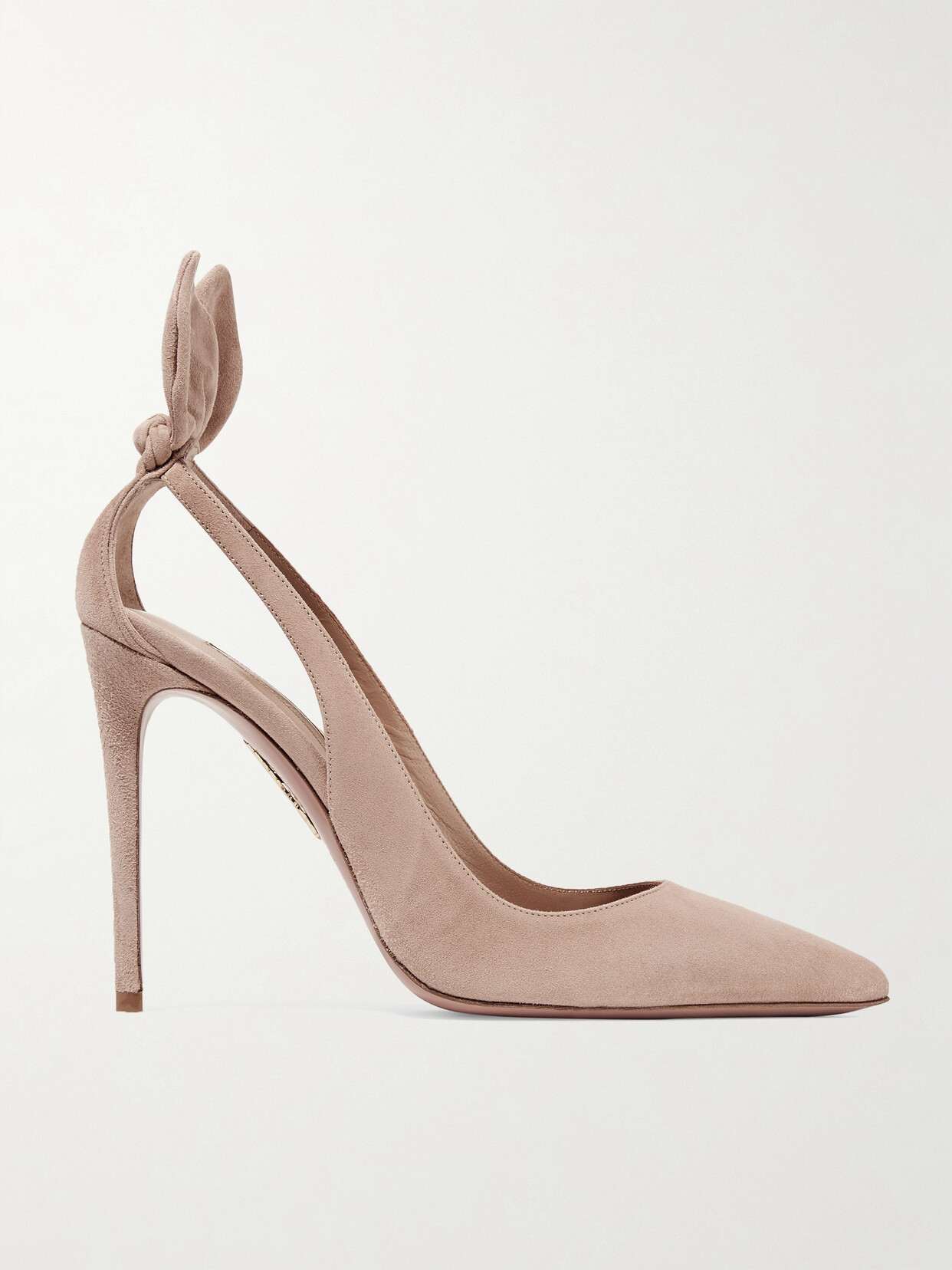 Shop Aquazzura Bow Tie 105 Suede Pumps In Pink