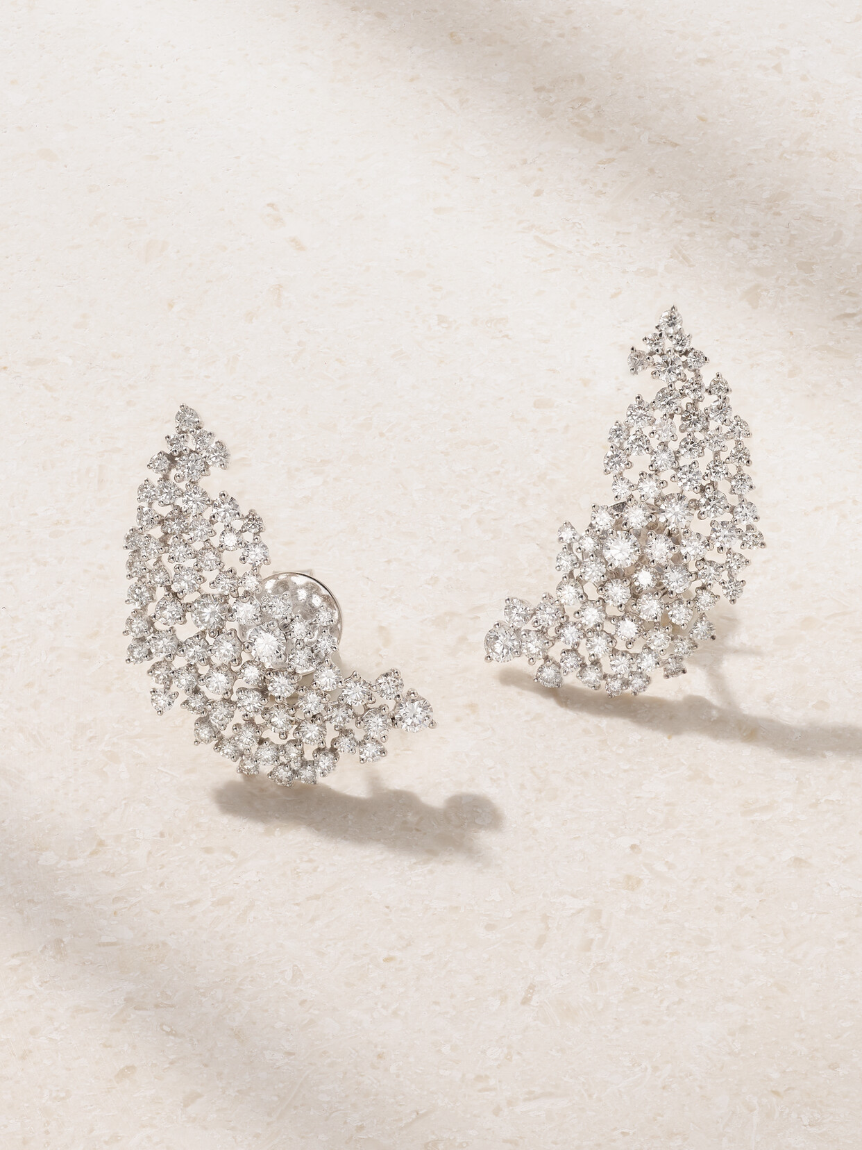 Ananya - Scatter 18-karat White Gold Diamond Earrings - One size