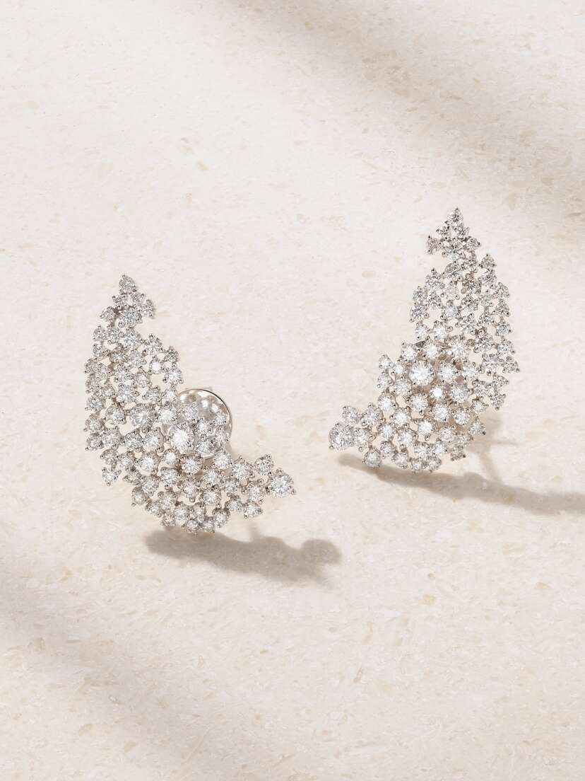 Ananya Scatter 18-karat White Gold Diamond Earrings