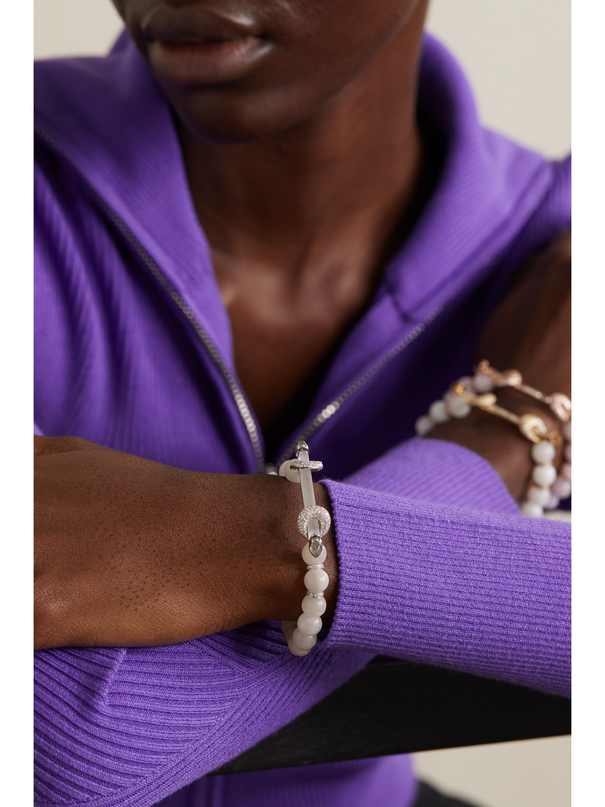 ANANYA CHAKRA 18-KARAT WHITE GOLD MULTI-STONE BRACELET