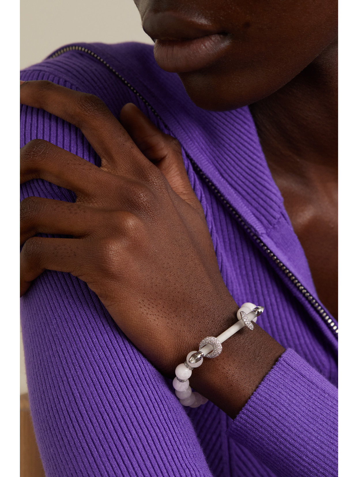 ANANYA CHAKRA 18-KARAT WHITE GOLD MULTI-STONE BRACELET