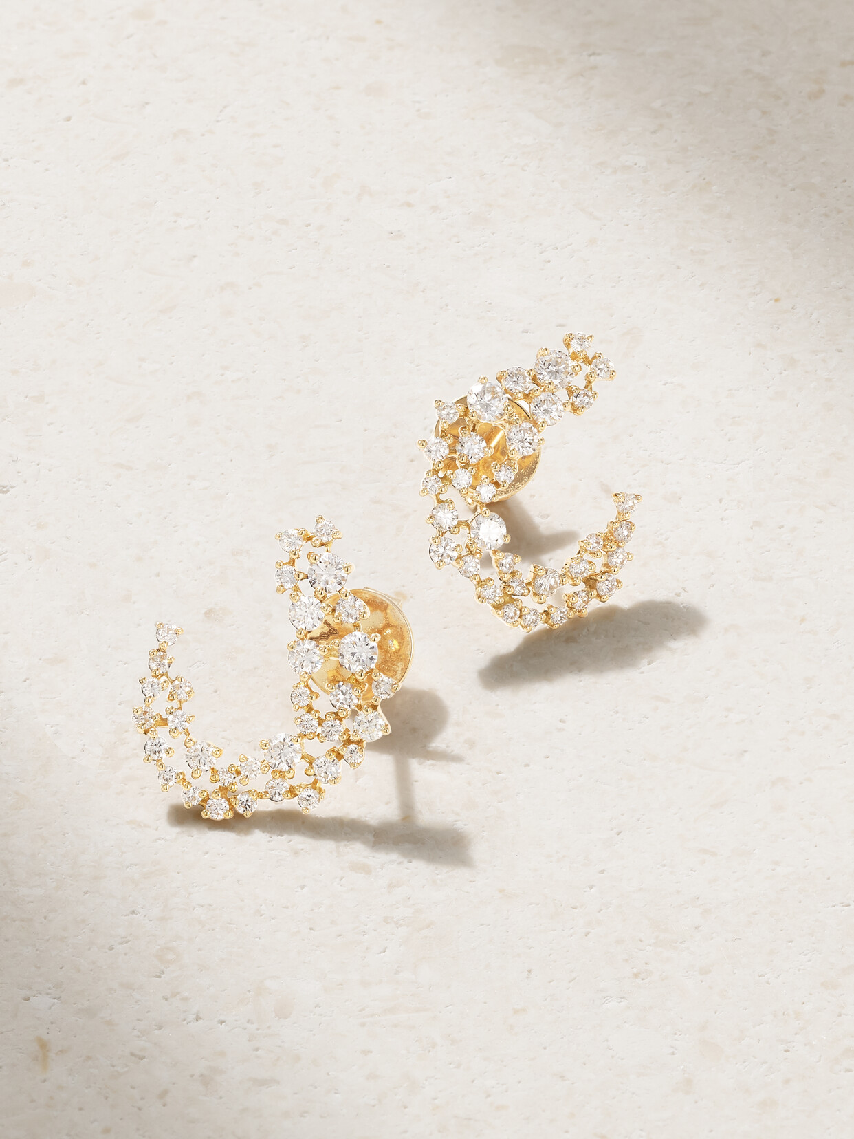 Ananya Scatter Huggies 18-karat Gold Diamond Earrings