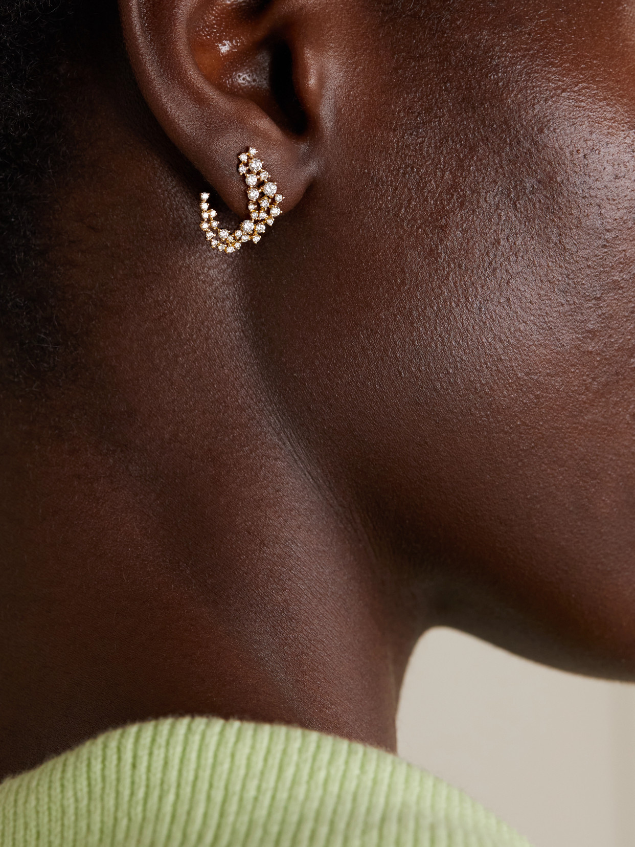 Ananya Scatter Huggies 18-karat Gold Diamond Earrings In Gold