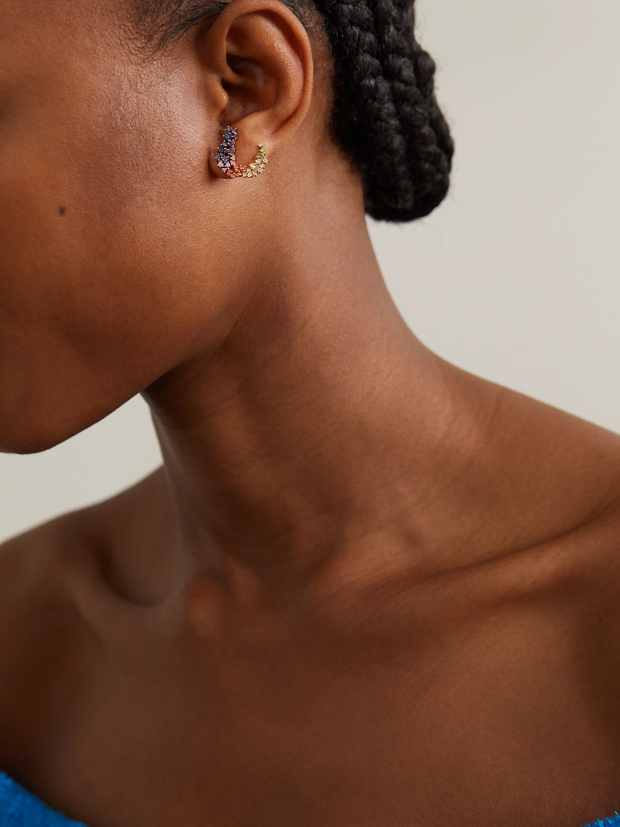 Ananya Scatter Huggies 18-karat Rose Gold Multi-stone Earrings In Gold