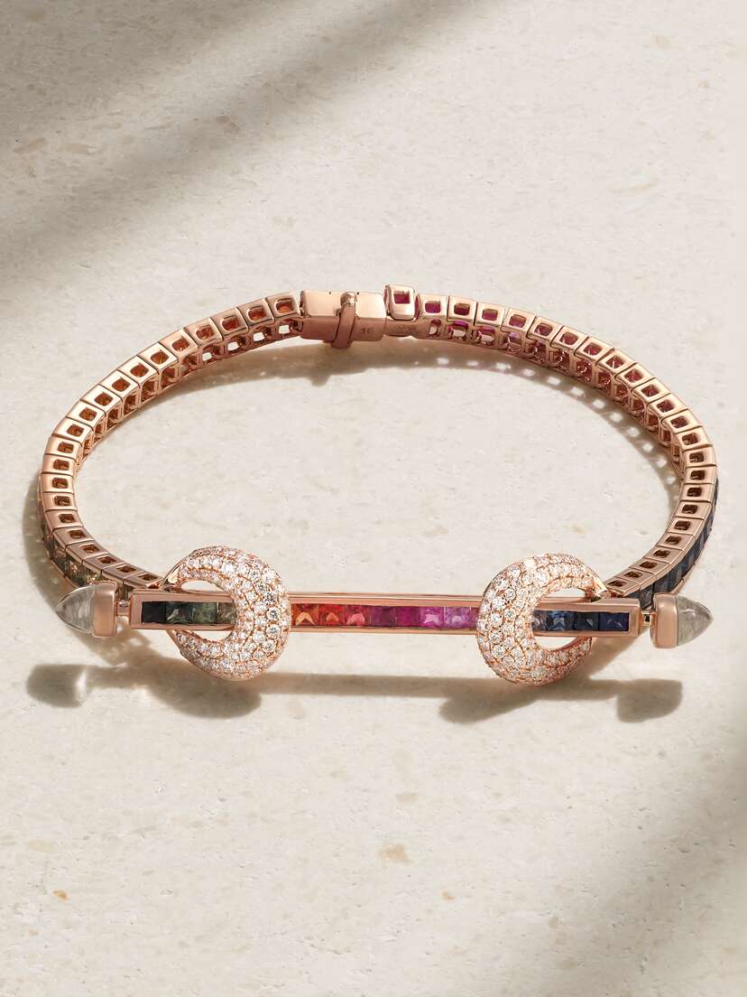 Ananya Chakra 18-karat Rose Gold Multi-stone Bracelet