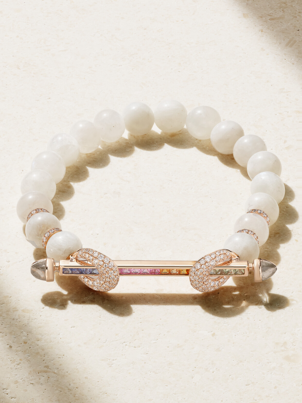 Ananya - Chakra 18-karat Rose Gold Multi-stone Bracelet - 17