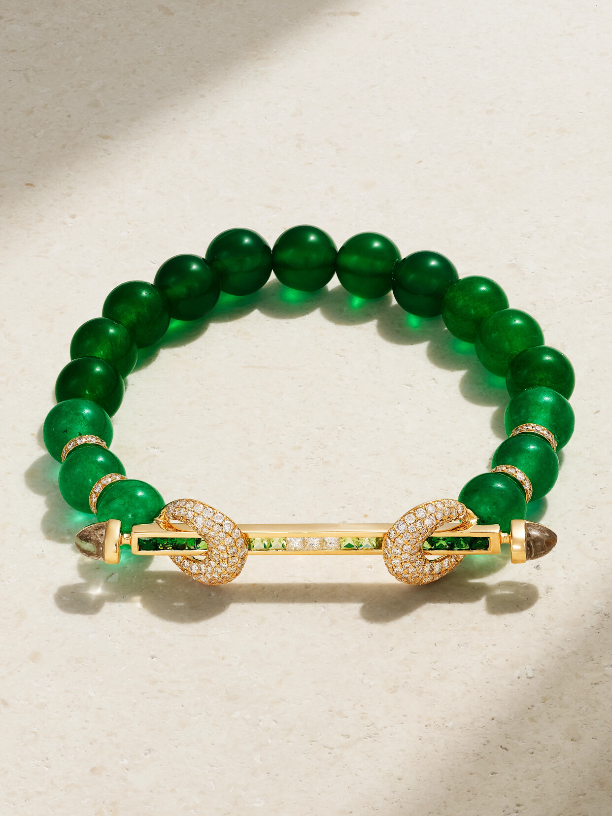 Ananya - Chakra 18-karat Gold Multi-stone Bracelet - 15