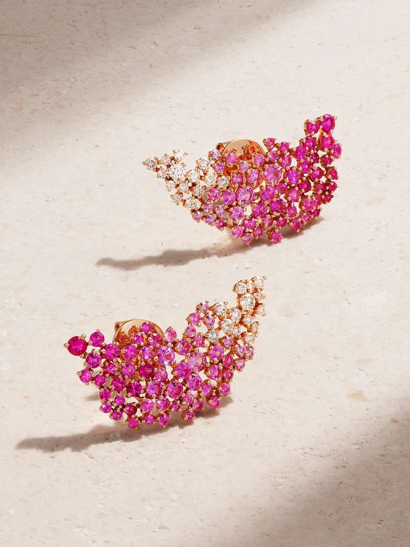 Ananya Scatter 18-karat Rose Gold Multi-stone Earrings