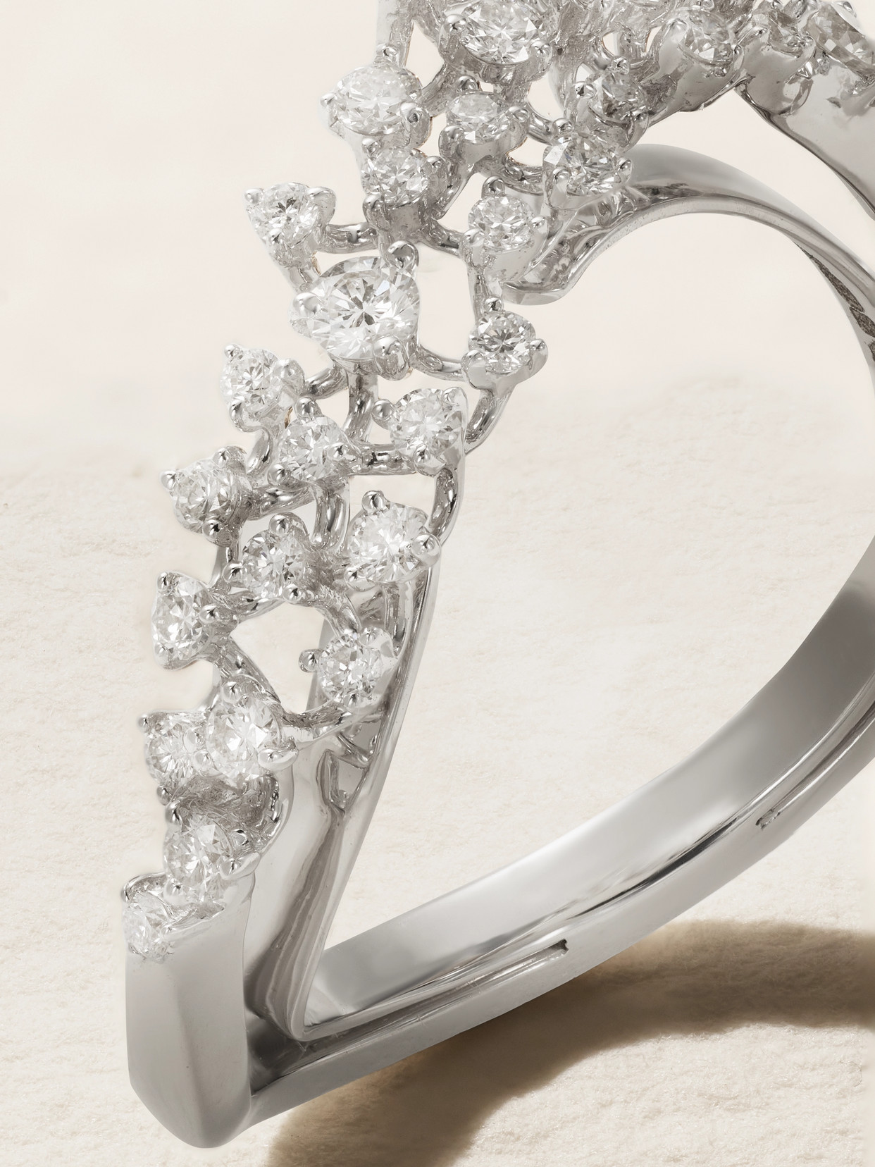 Ananya Scatter 18-karat White Gold Diamond Ring In Gold