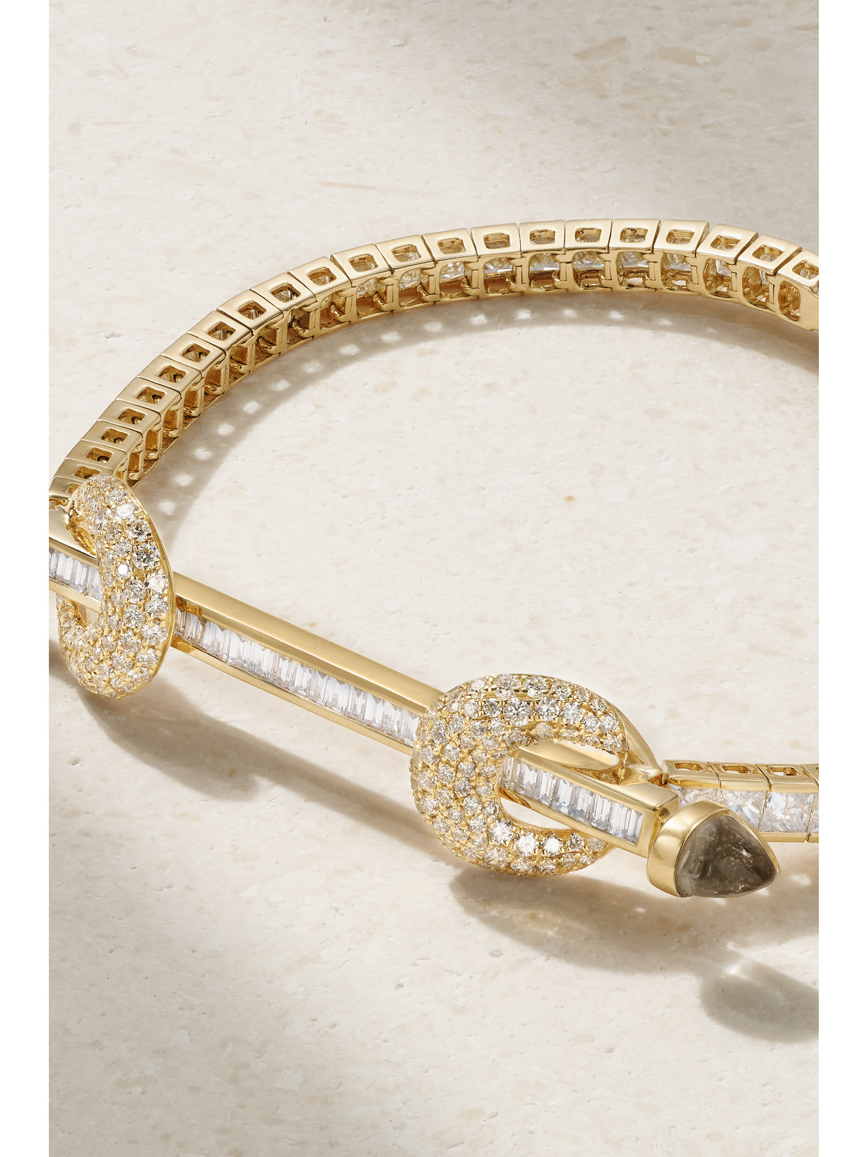 Ananya Chakra 18-karat Gold, Diamond And Quartz Tennis Bracelet In Gold