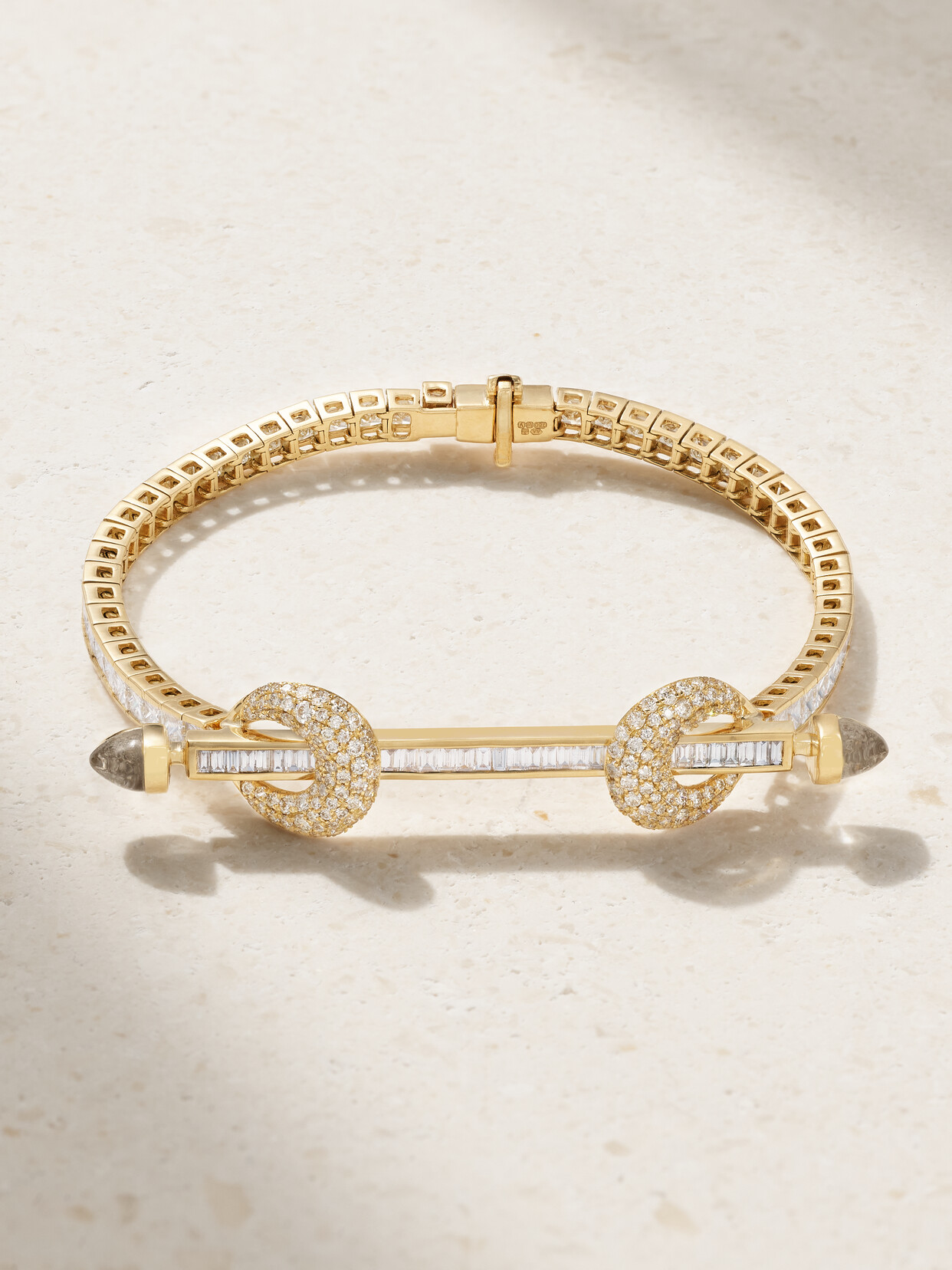 Ananya Chakra 18-karat Gold, Diamond And Quartz Tennis Bracelet