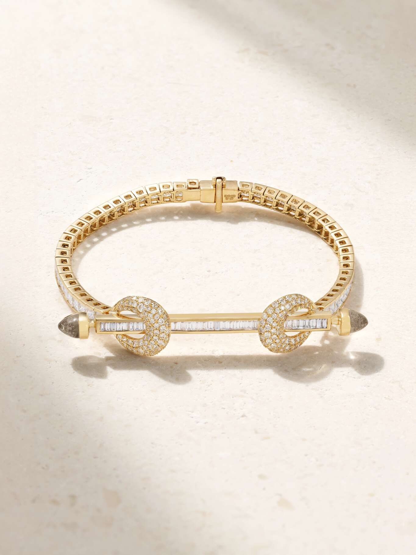 ANANYA Chakra 18karat gold, diamond and quartz tennis bracelet NETAPORTER