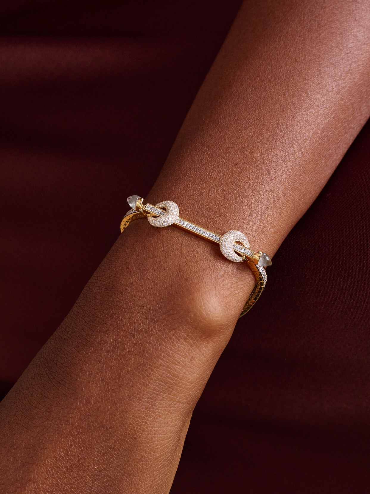Ananya Chakra 18-karat Gold, Diamond And Quartz Tennis Bracelet In Gold