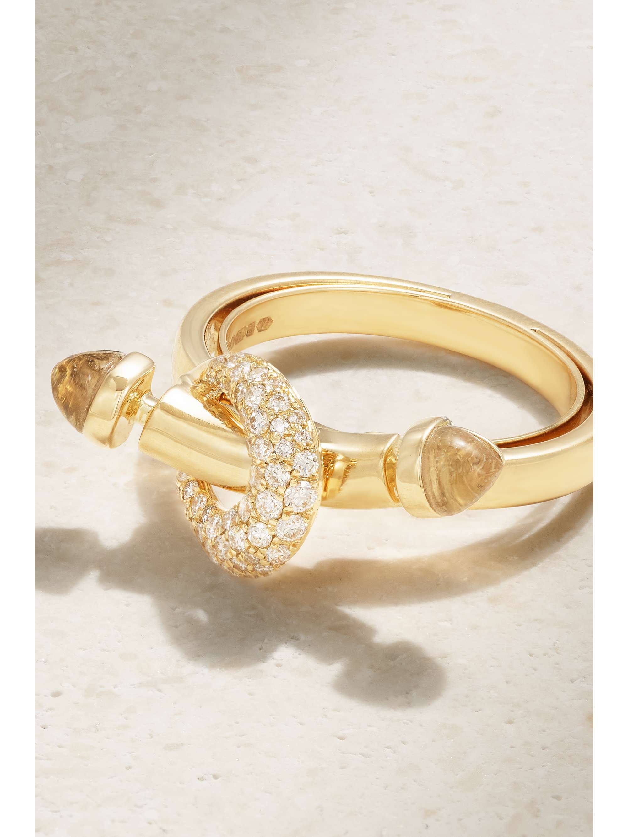 ANANYA Chakra 18-karat gold, quartz and diamond ring
