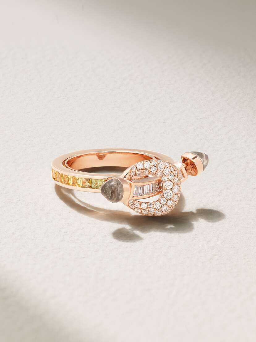 Ananya Chakra 18-karat Rose Gold Multi-stone Ring
