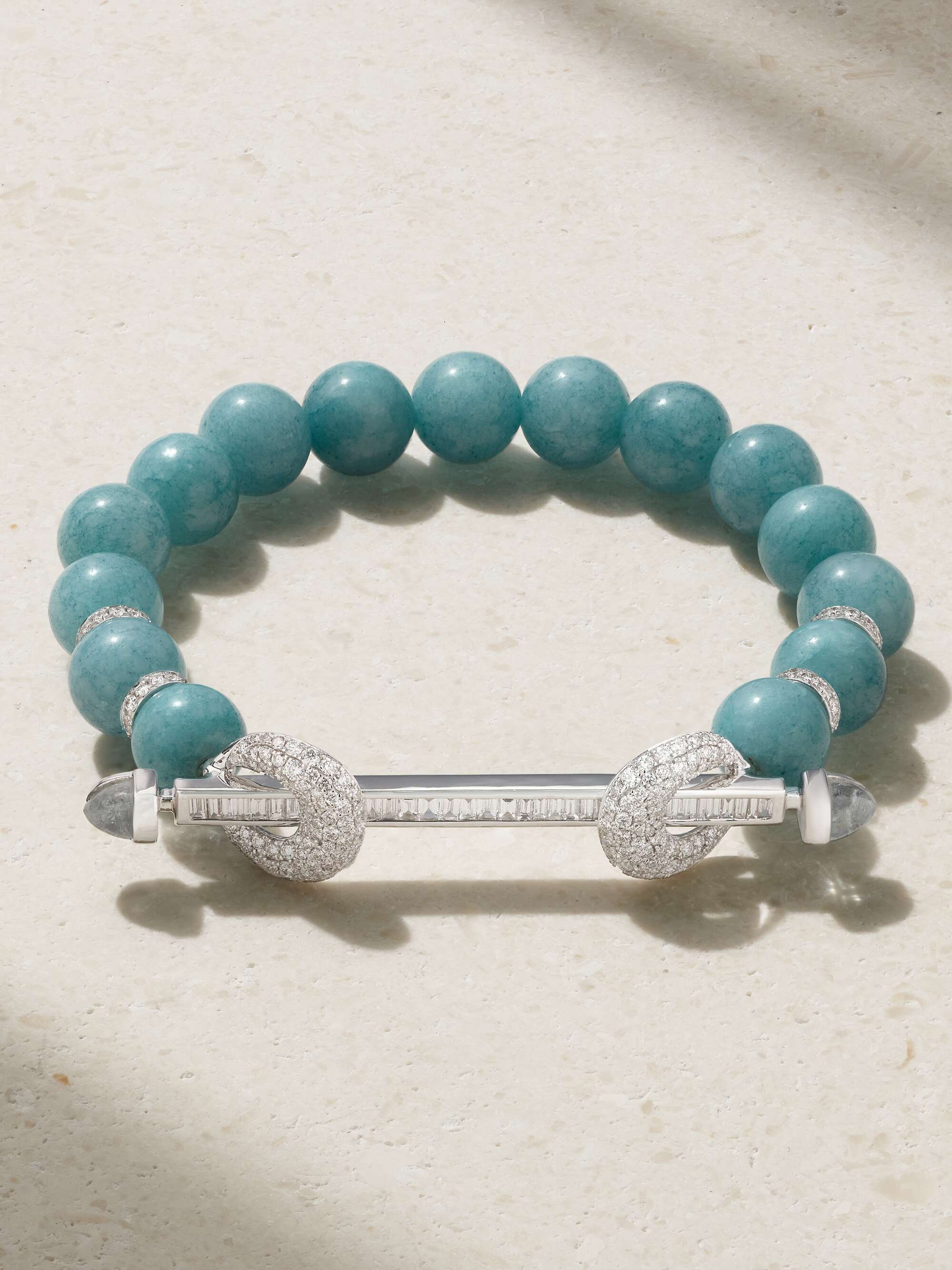 Aquamarine tennis deals bracelet white gold