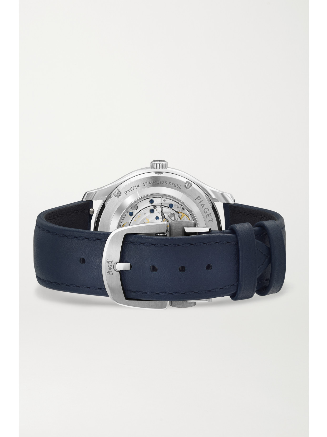 Piaget Polo Date Automatic 36mm Stainless Steel And Leather Watch In Silver
