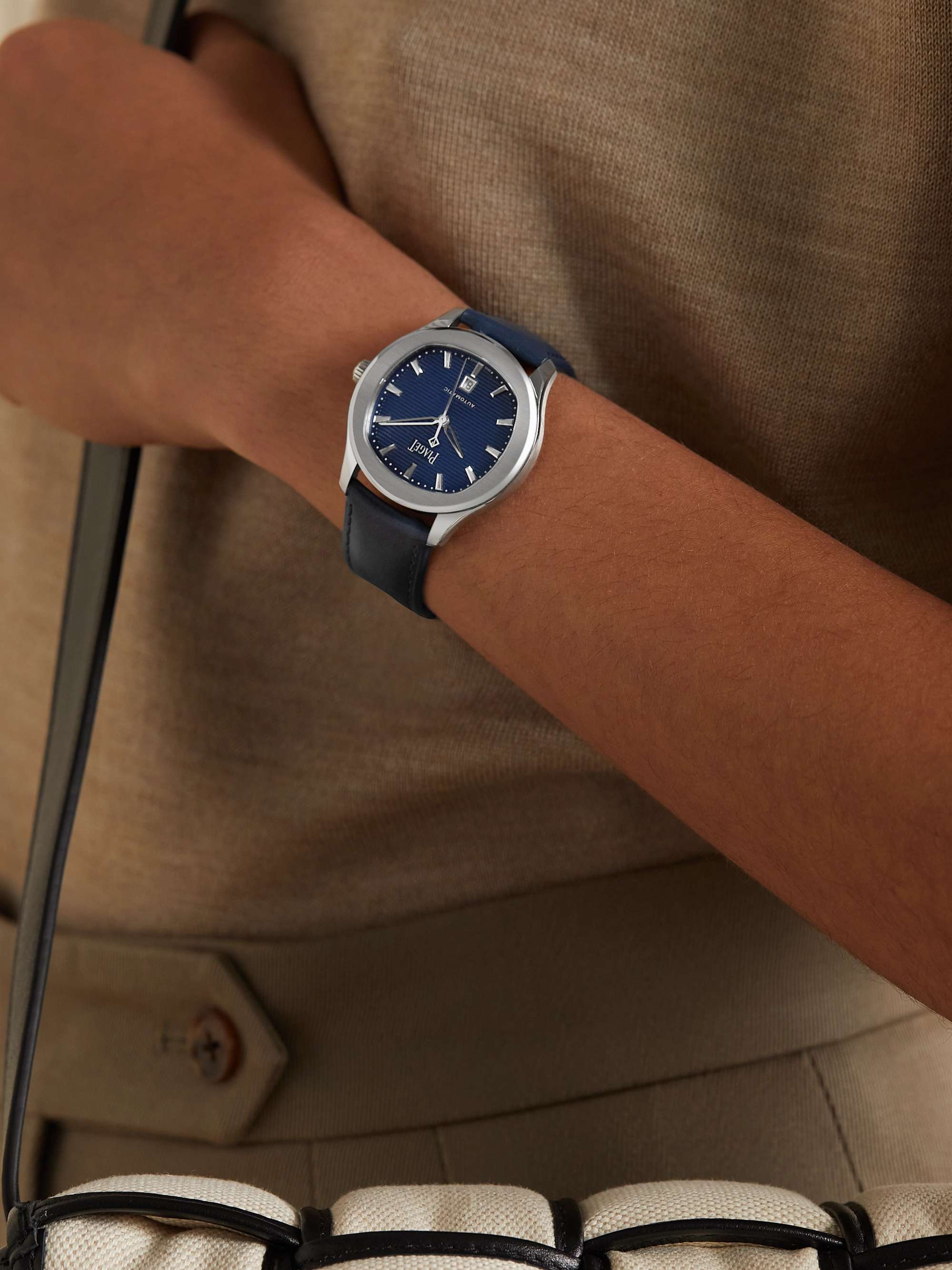 PIAGET Polo Date Automatic 36mm stainless steel and leather watch