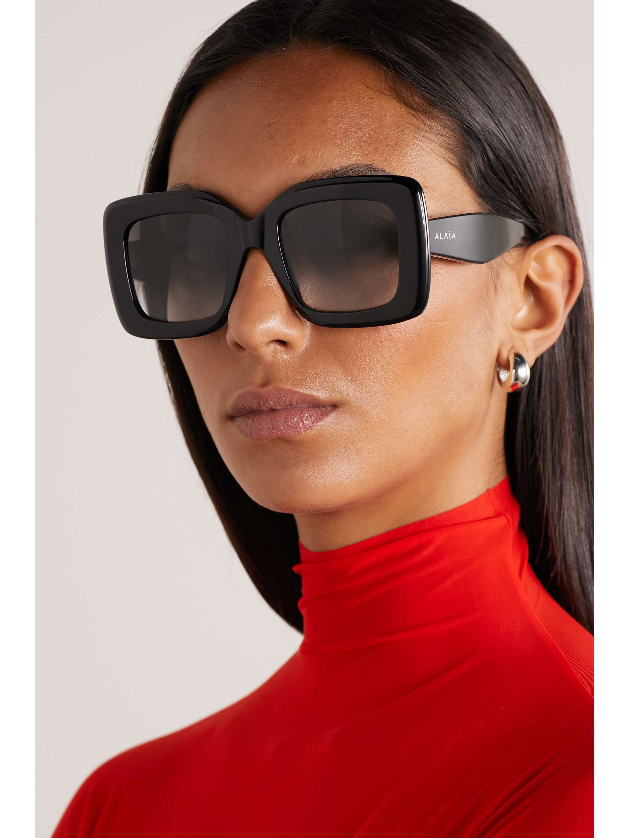 ALAÏA EYEWEAR Squareframe recycled acetate sunglasses NETAPORTER
