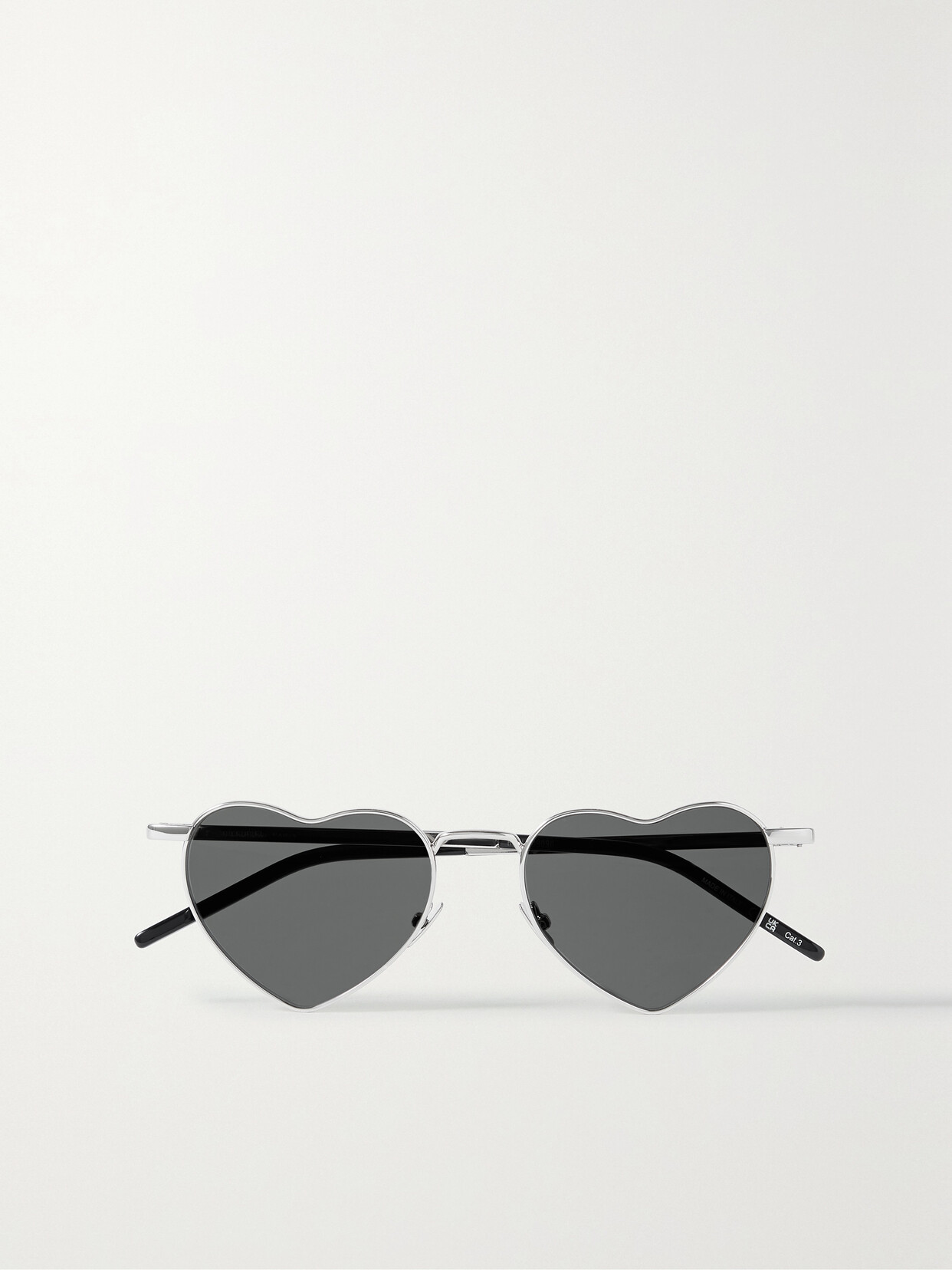 SAINT LAURENT Eyewear - Loulou Heart-shaped Silver-tone And Acetate Sunglasses - one size