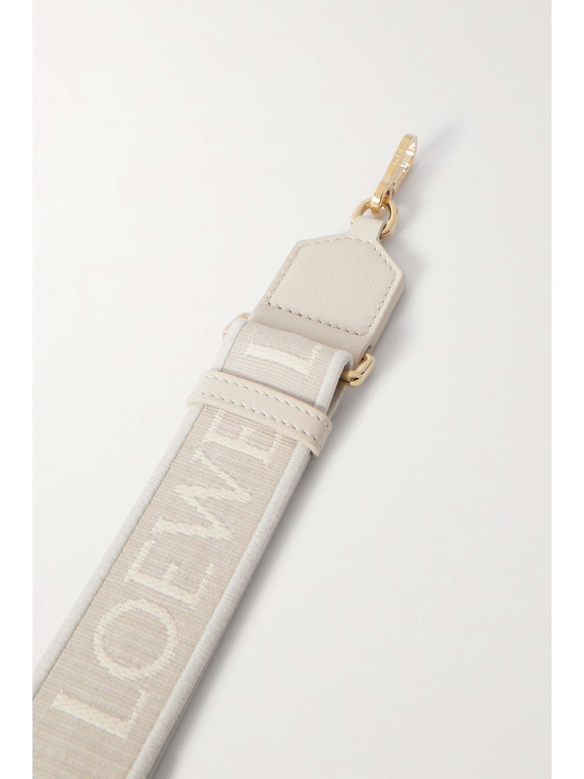 LOEWE Anagram leather-trimmed canvas-jacquard bag strap