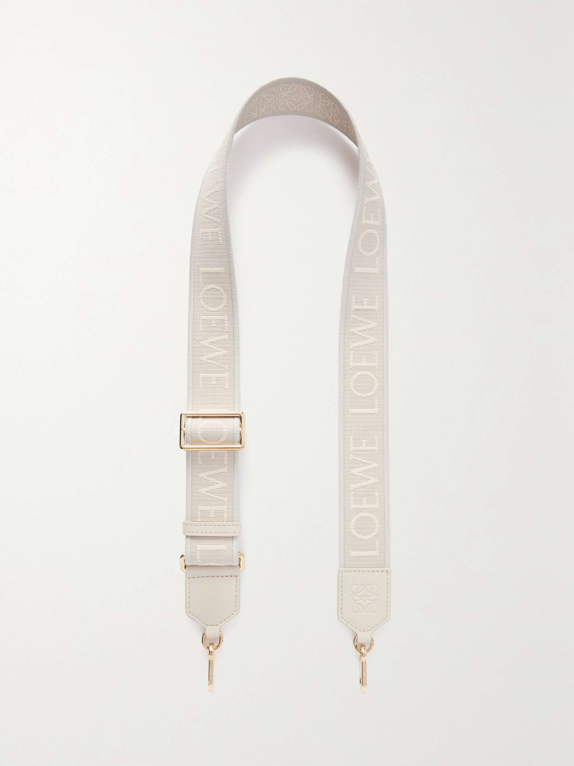 LOEWE Anagram leather-trimmed canvas-jacquard bag strap | NET-A-PORTER