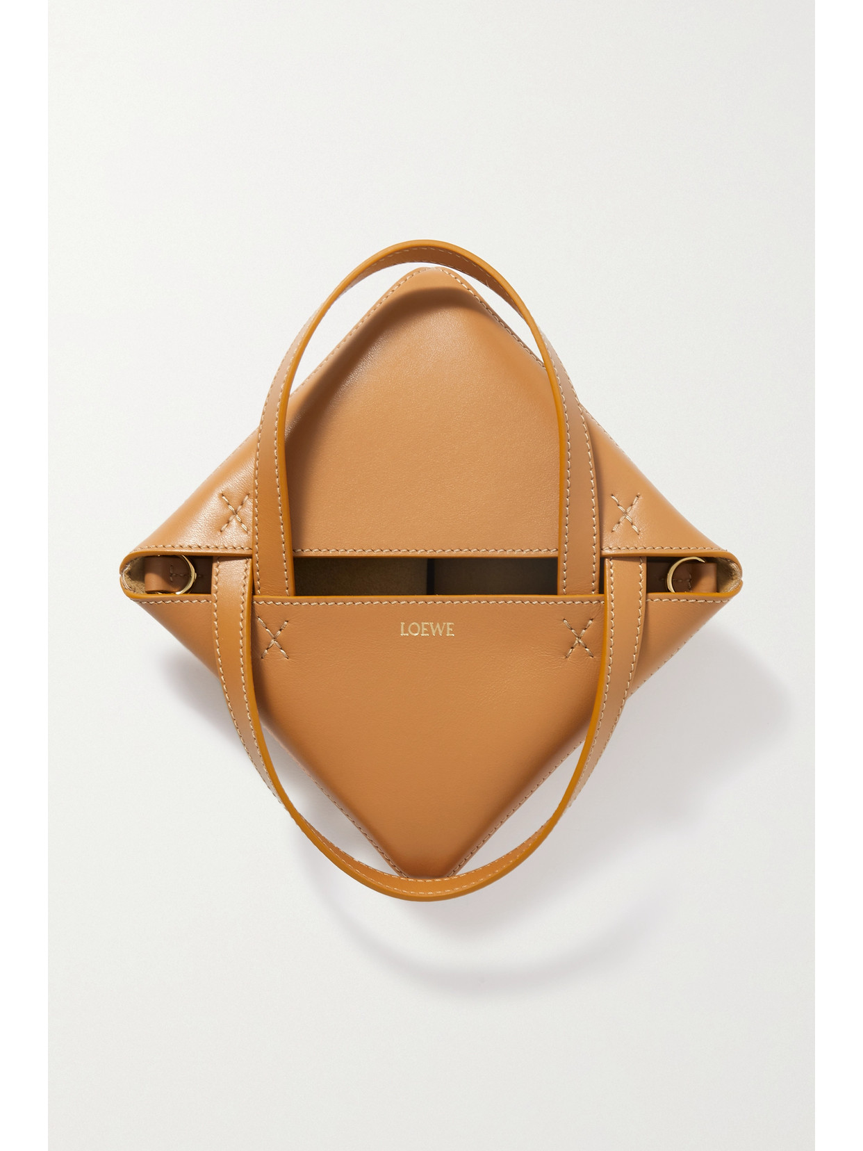 Loewe Puzzle Fold Medium Tote Bag In Shiny Leather In Brown