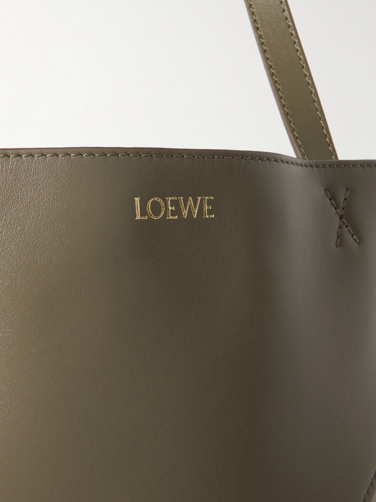 Shop Loewe Puzzle Fold Convertible Medium Leather Tote In Green