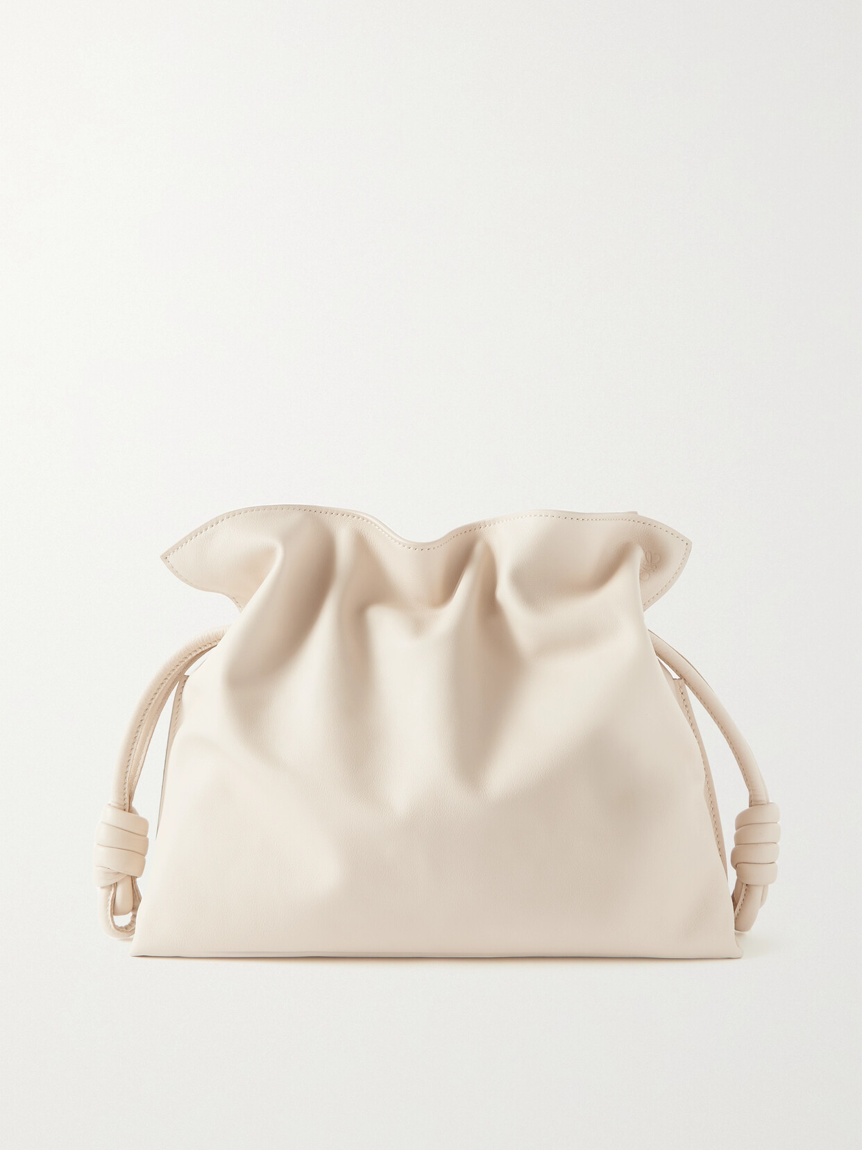 Loewe - Flamenco Medium Leather Clutch Bag - Neutrals