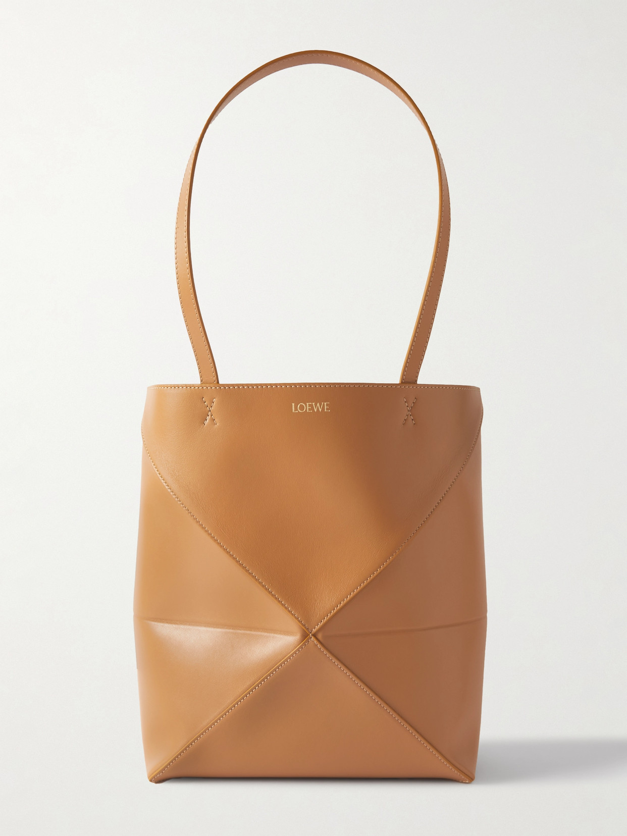 Loewe Puzzle Convertible Medium Leather Tote In Brown