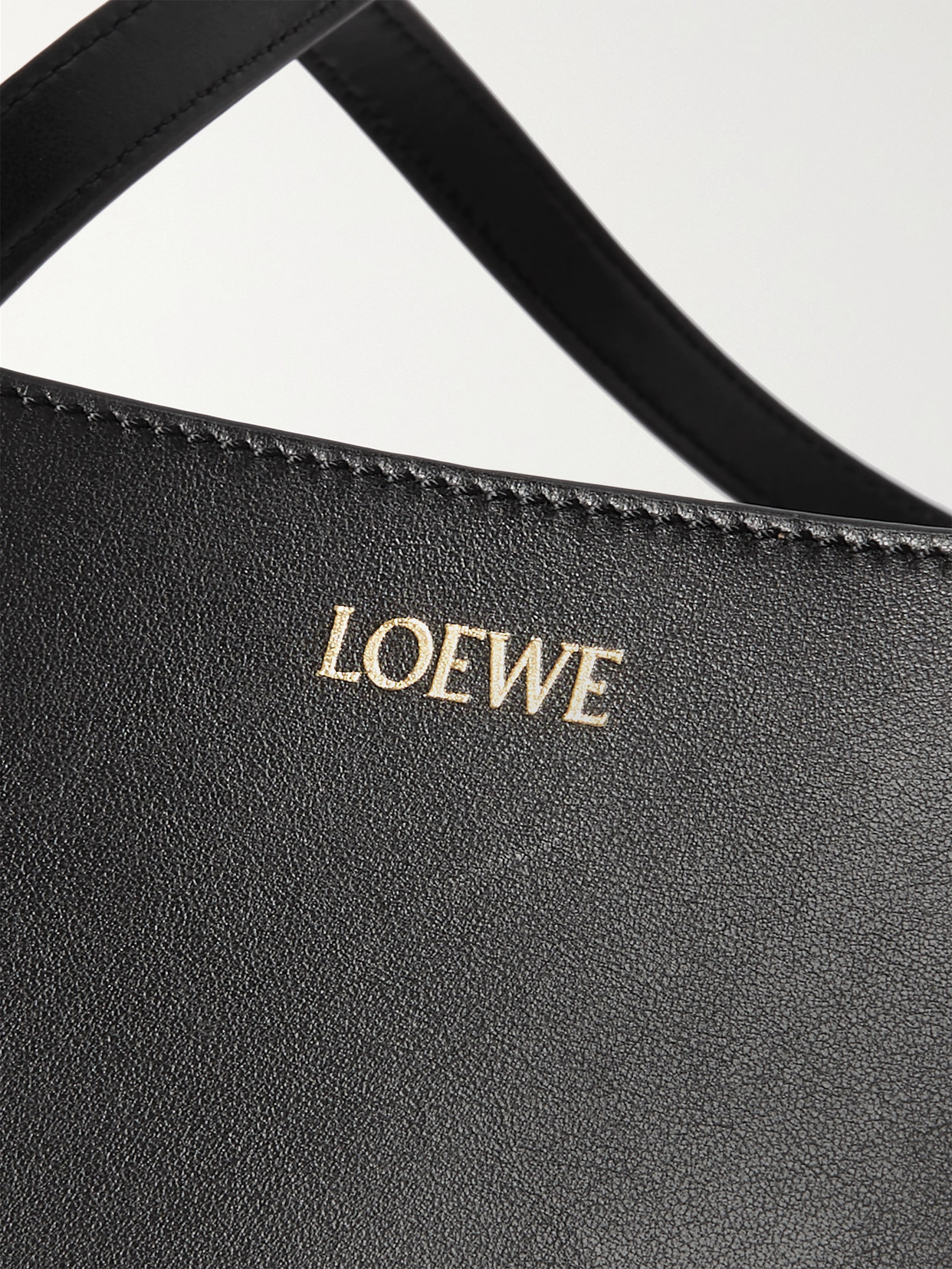Loewe Puzzle Fold Convertible Medium Leather Tote In Black