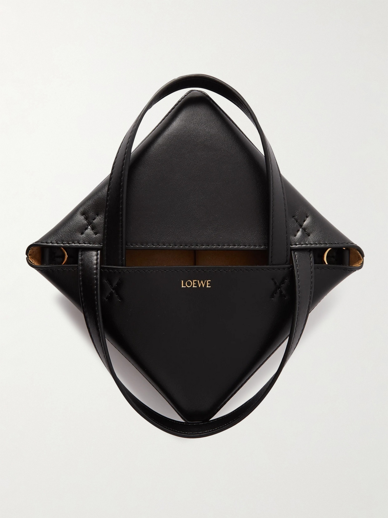 Puzzle Fold Convertible Mini Leather Tote