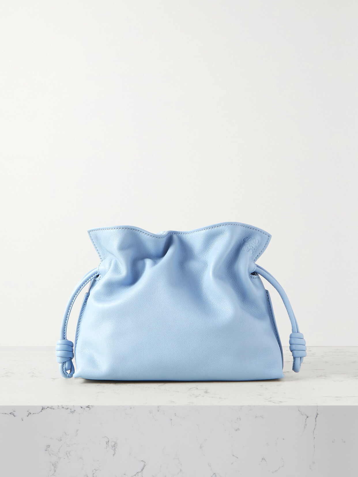 Loewe Flamenco Mini Leather Clutch In Blue