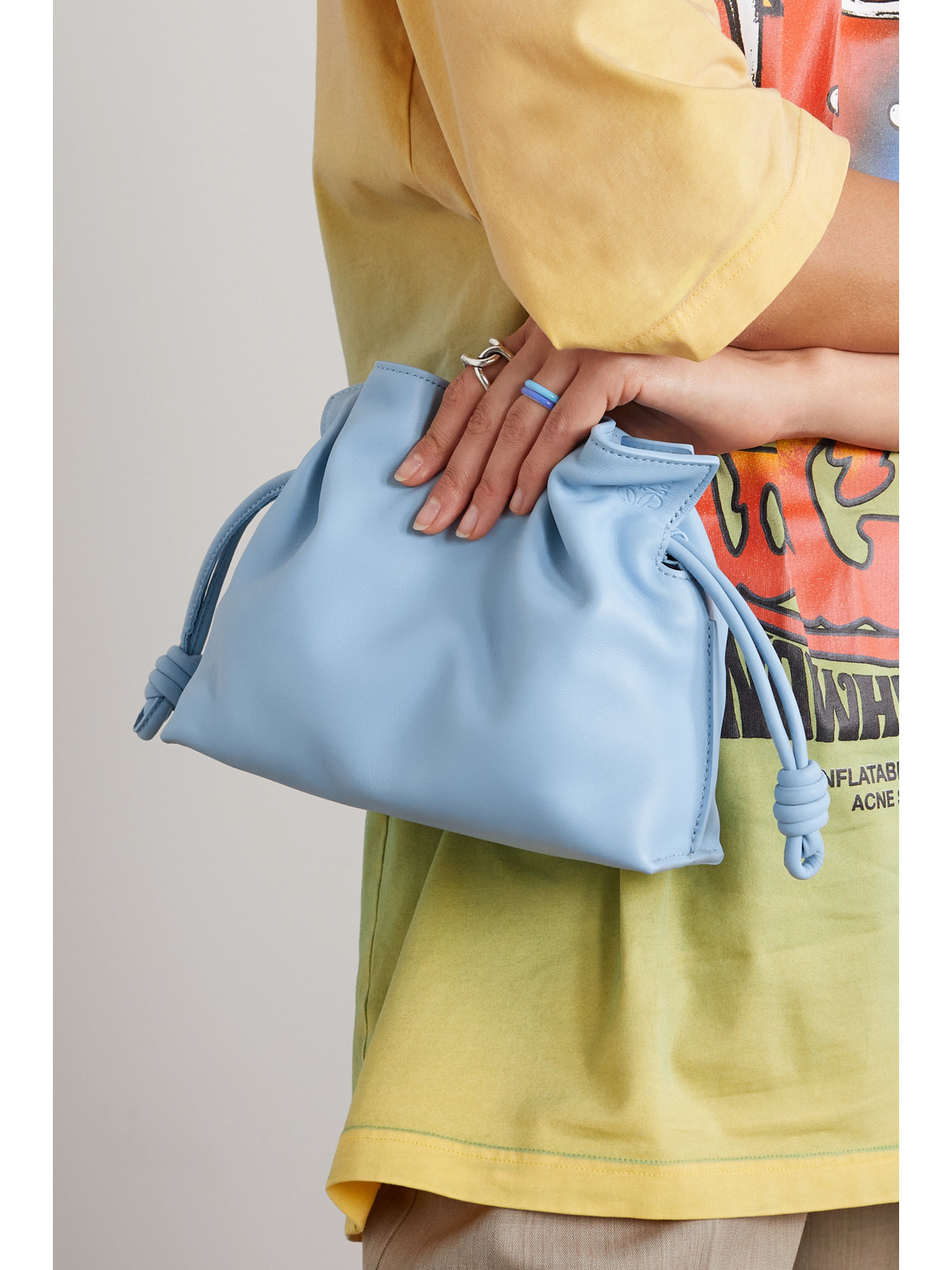 ロエベ　フラメンコクラッチミニ　ショルダーバッグ　2way　レザー　ライトブルー LOEWE ロエベ フラメンコ クラッチミニ ライトブルー