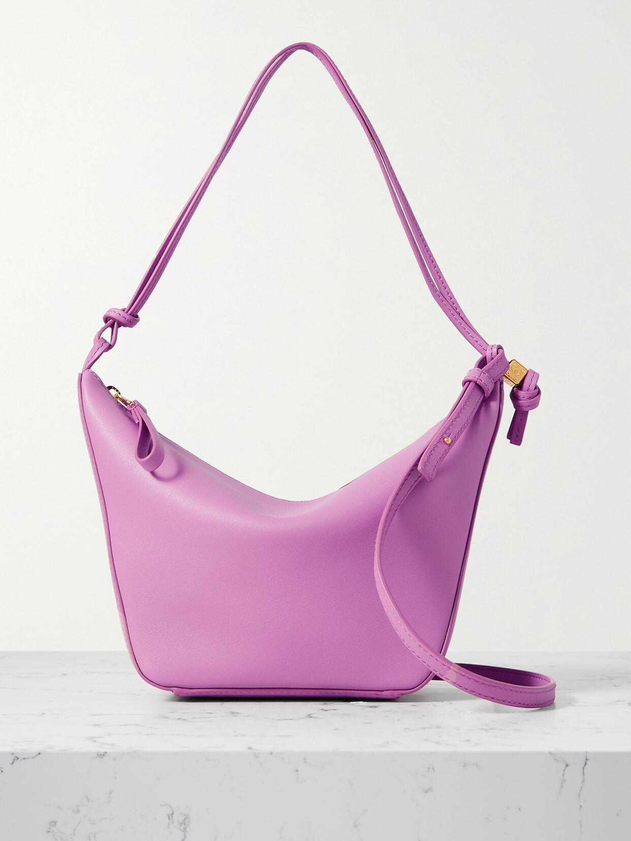 Loewe Hammock Mini Leather Shoulder Bag In Purple