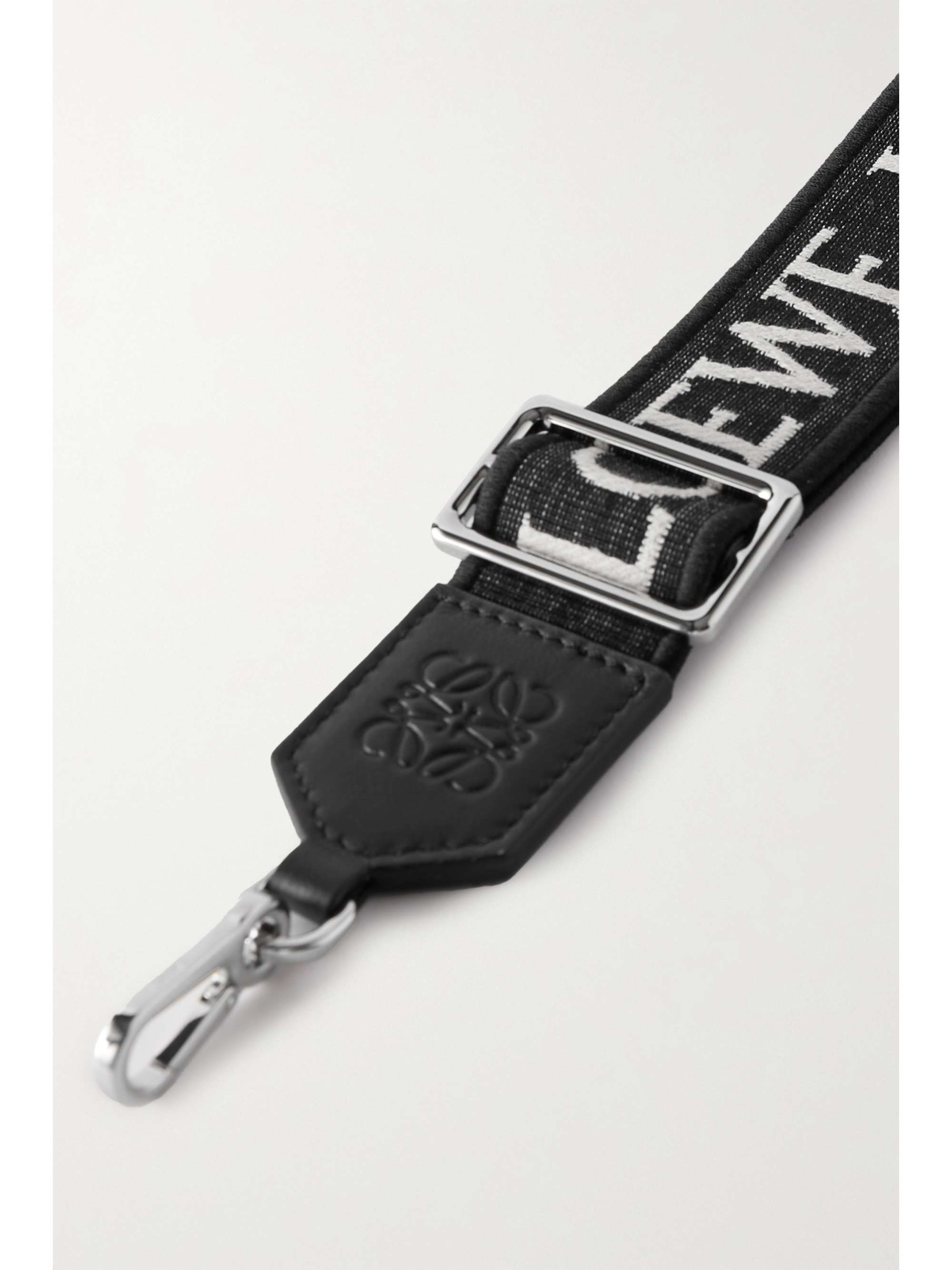 LOEWE Anagram leather-trimmed canvas-jacquard bag strap