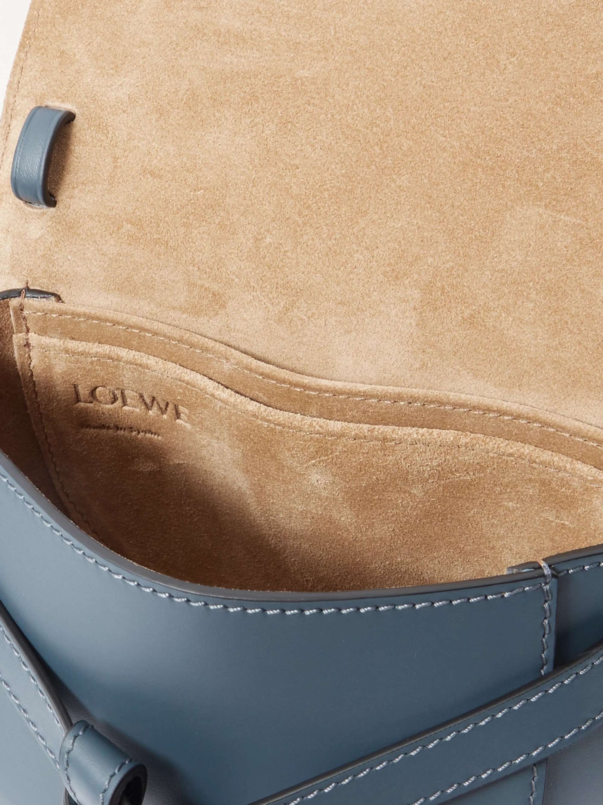 Loewe Paula'S Ibiza Gate Mini Leather And Raffia Crossbody Bag