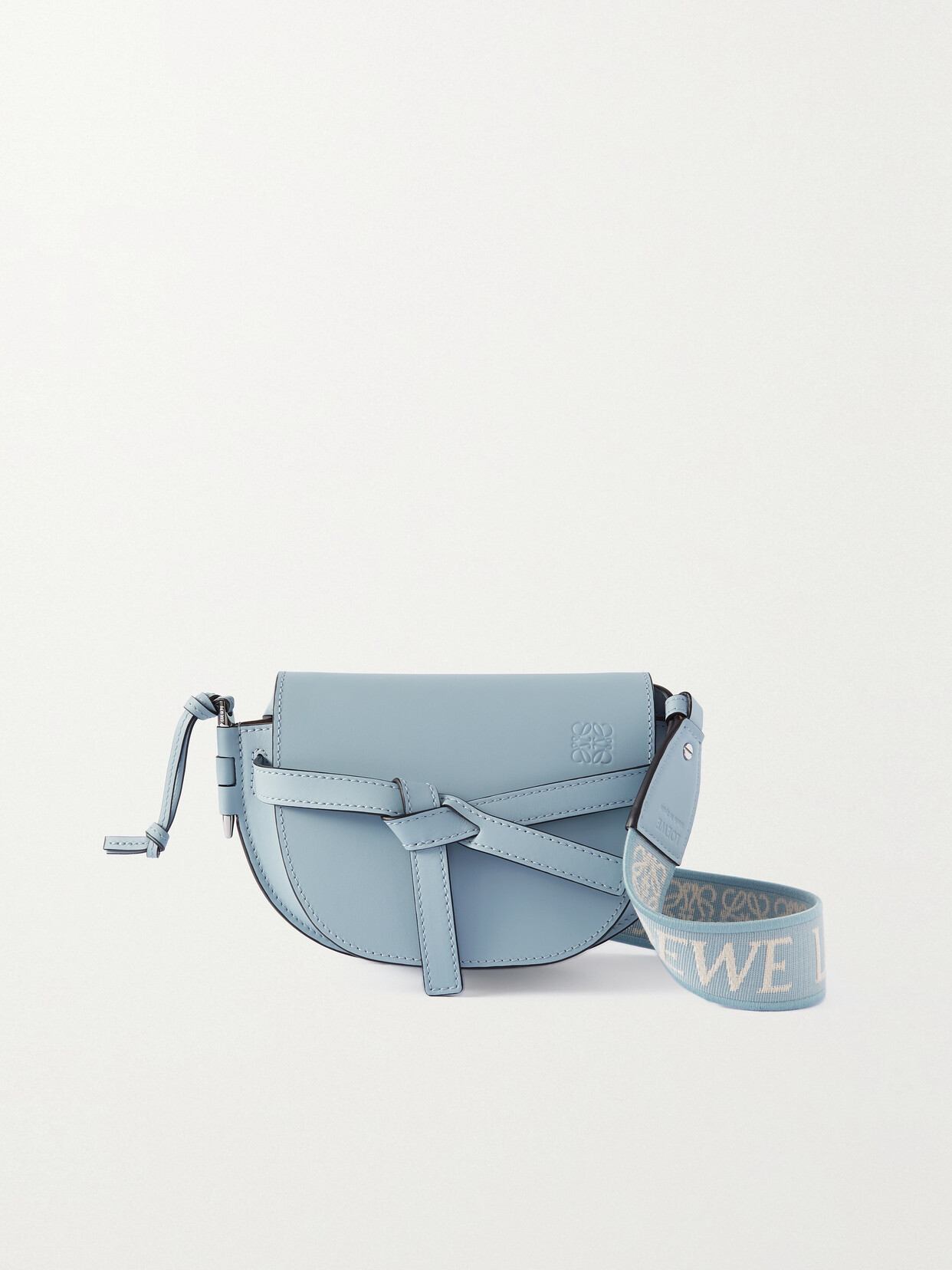 Loewe Gate Dual Mini Leather Shoulder Bag In Blue