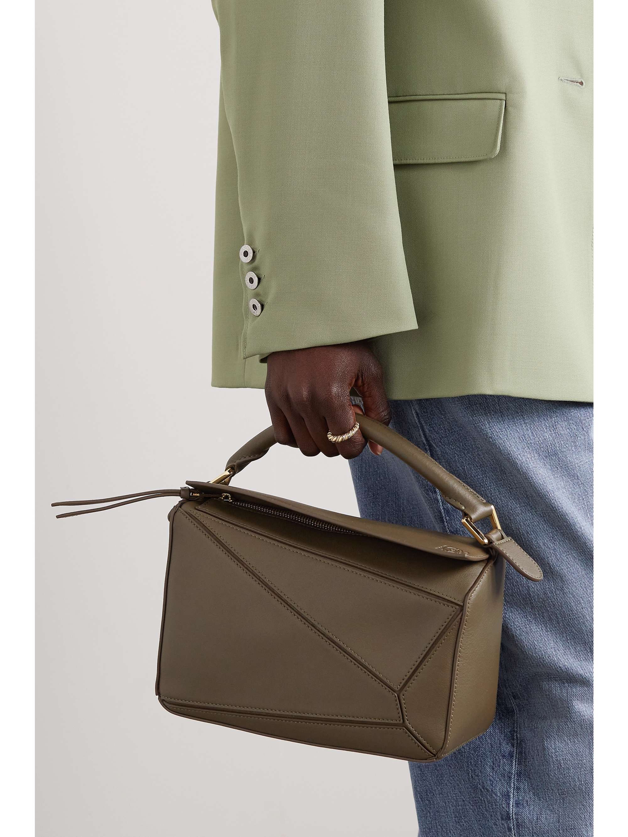 LOEWE Borsa a spalla piccola in pelle testurizzata Puzzle