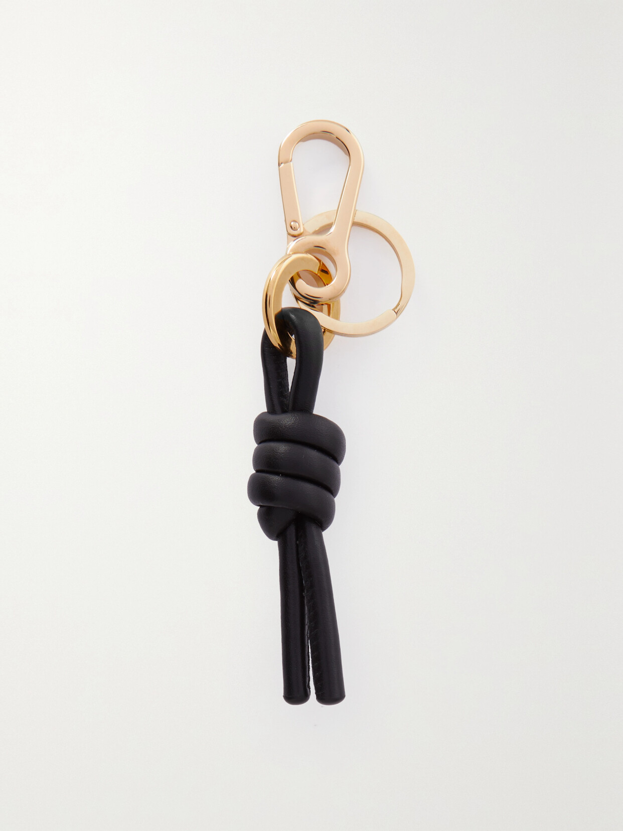 Loewe - Flamenco Knot Leather And Gold-tone Keychain - Black